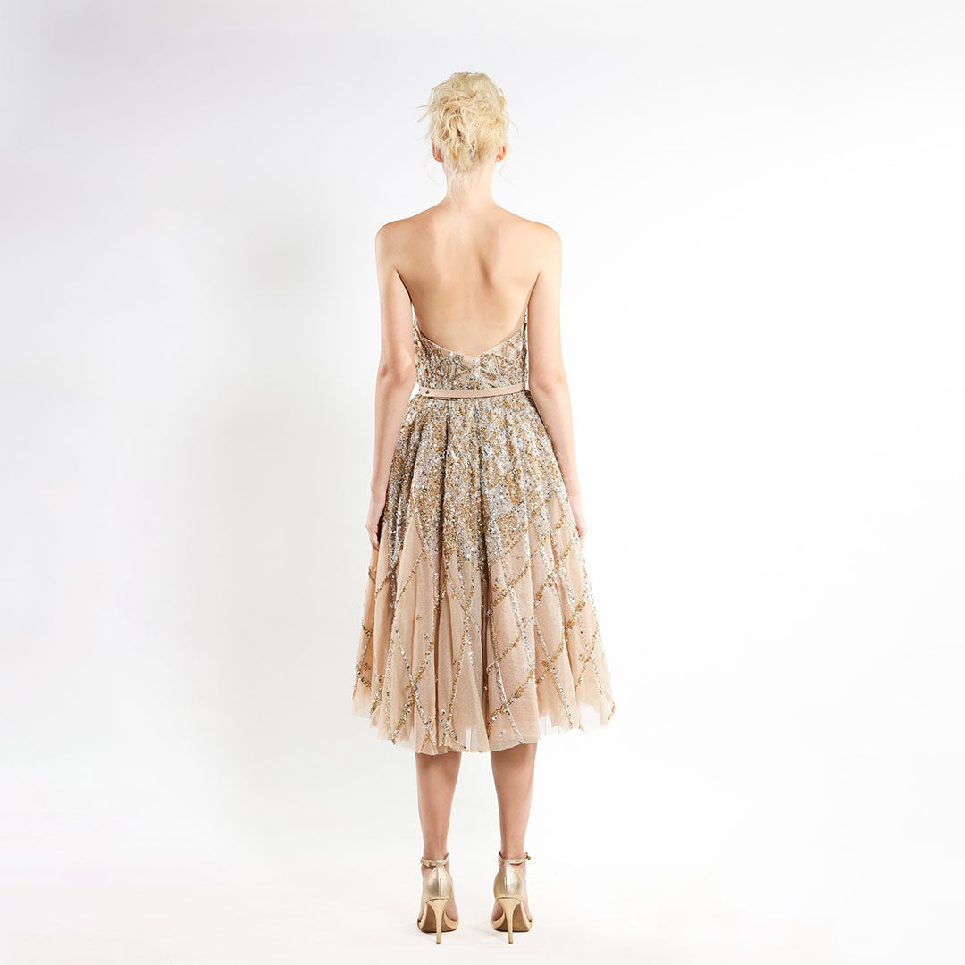 Crystal Cascade' Midi Dress