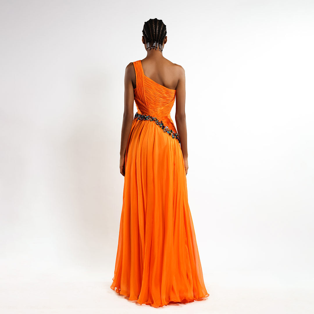 Beaded Elegance Cascade Dress