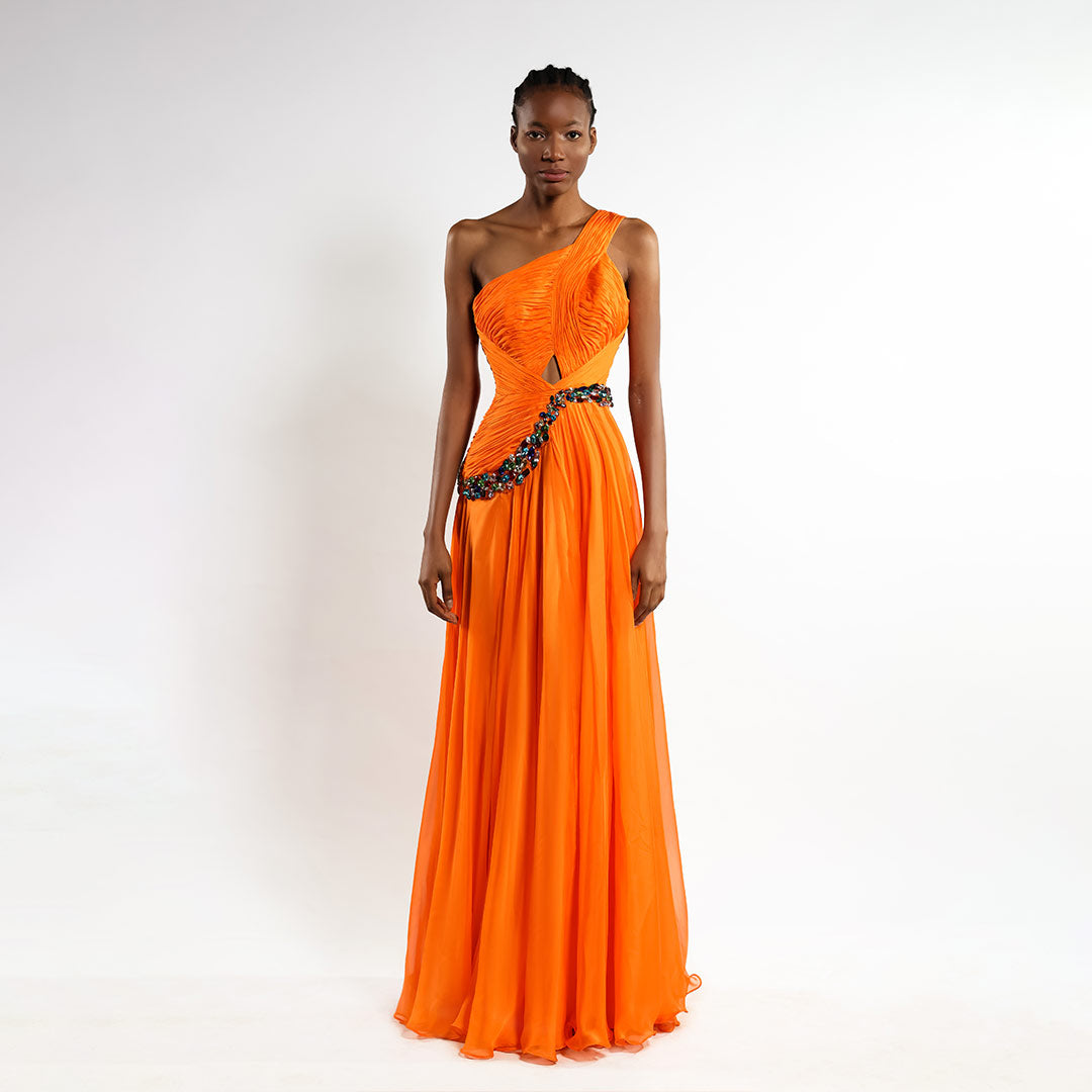 Beaded Elegance Cascade Dress