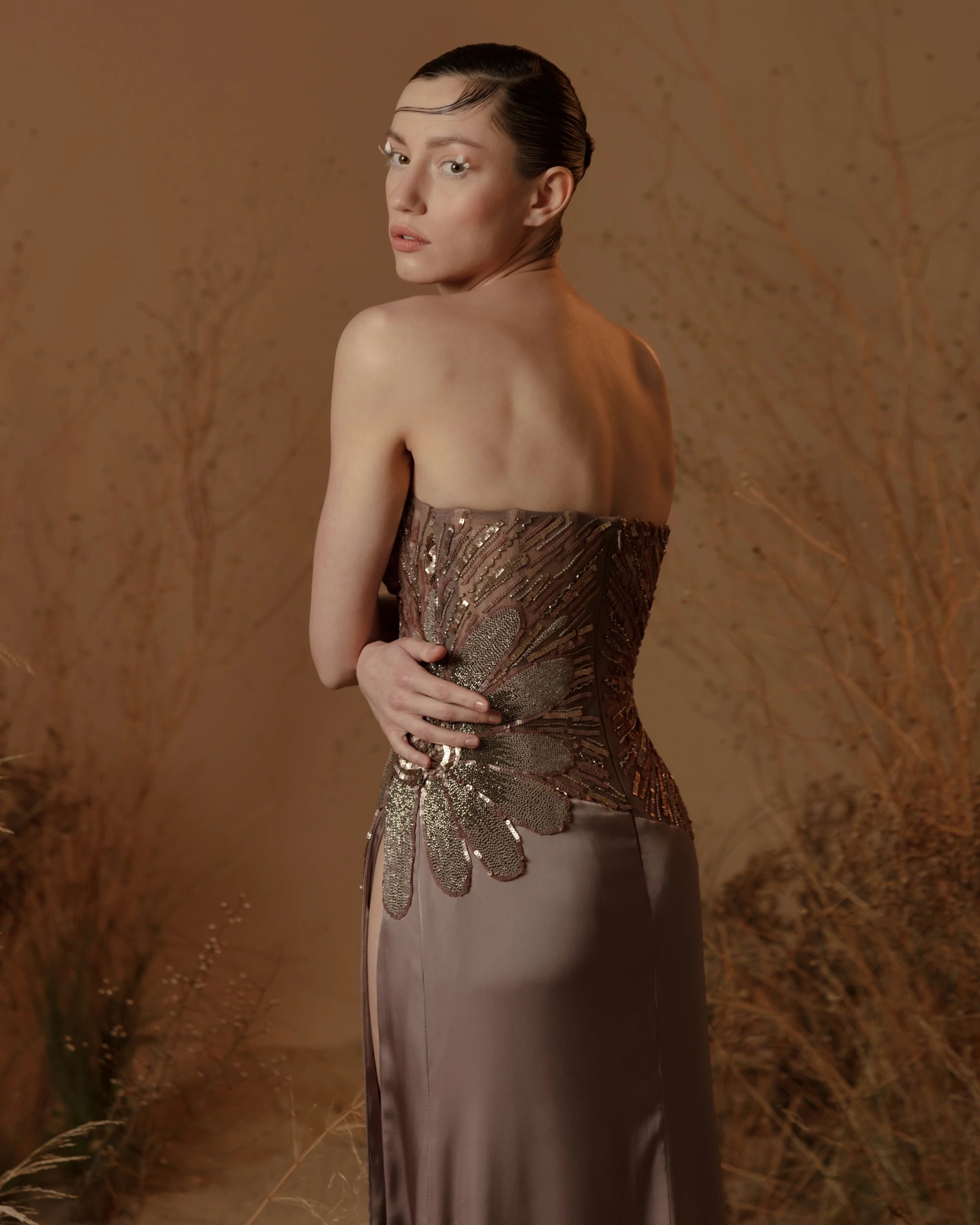 Starlight Allure Satin Maxi Dress