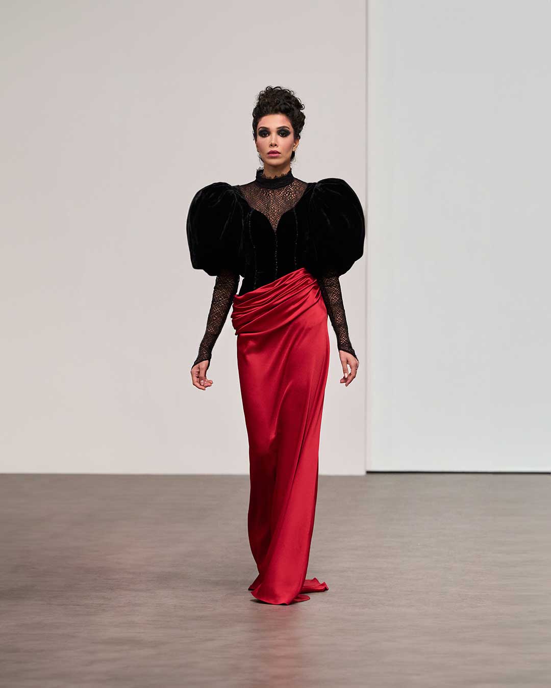 Victorian-Inspired Black Velvet & Red Silk Gown Gothic Elegance Meets Timeless Couture Designers & Us Victorian-Inspired Black Velvet & Red Silk Gown Gothic Elegance Meets Timeless Couture Designers & Us