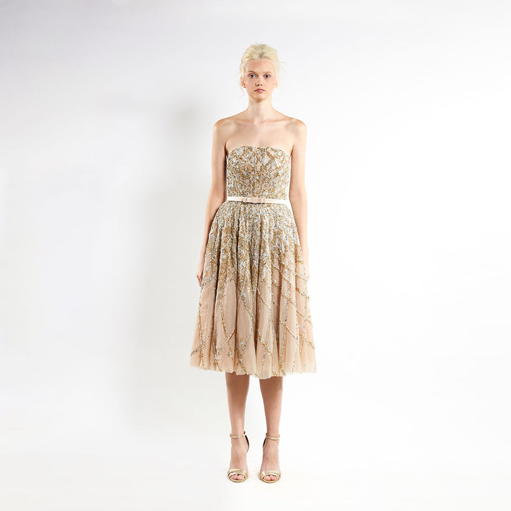 Crystal Cascade' Midi Dress