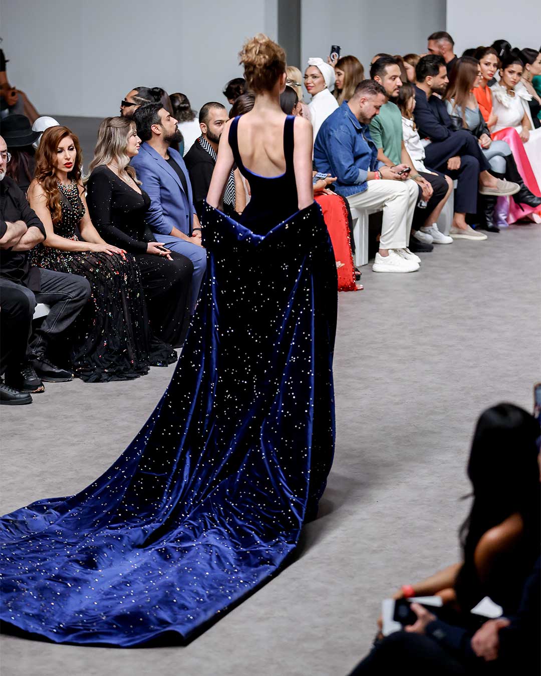 FINALE Midnight Velvet Blue Dress - Stunning Mermaid-Cut Gown with Crystal Cape Designers & Us FINALE Midnight Velvet Blue Dress - Stunning Mermaid-Cut Gown with Crystal Cape Designers & Us
