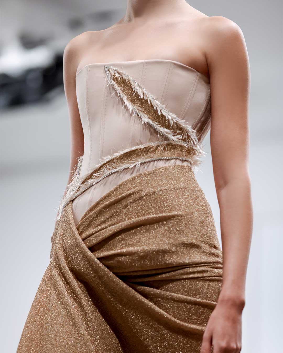 Strapless Asymmetrical Golden Gown Dress Designers & Us Strapless Asymmetrical Golden Gown Dress Designers & Us