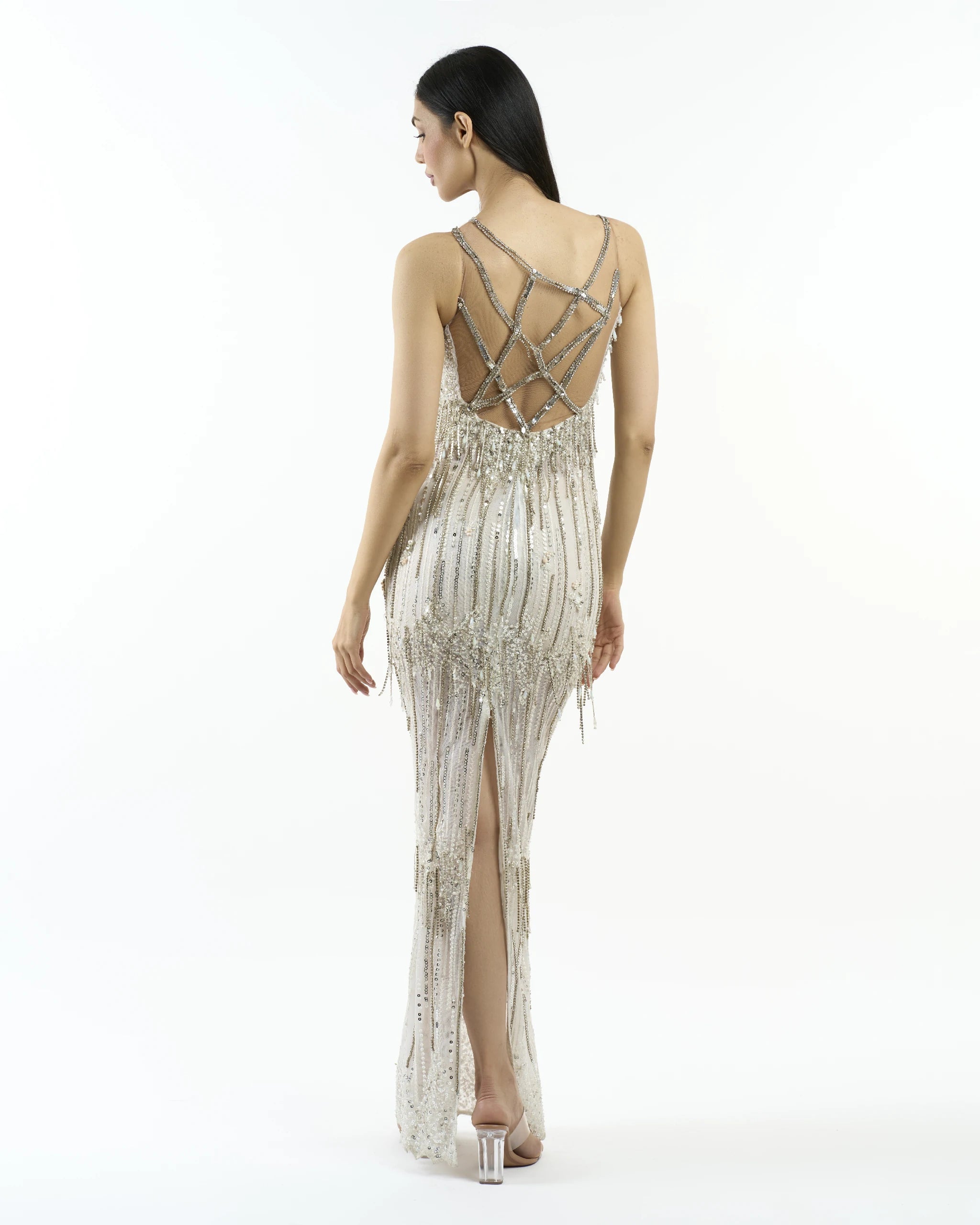 Silver Diamond Fringe Dress
