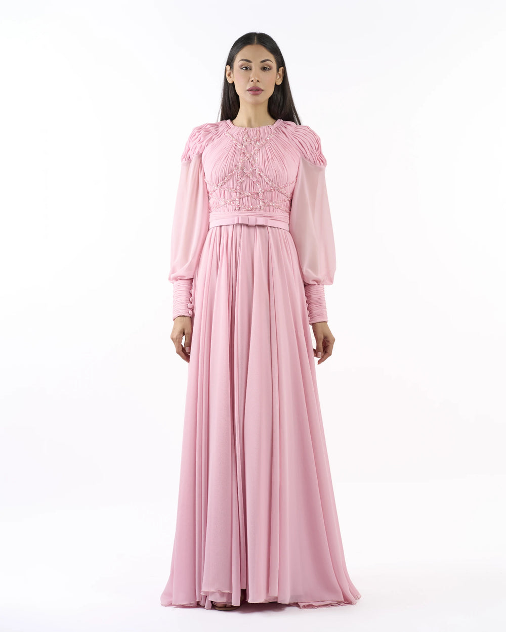 Pink Royal Pleated Dress