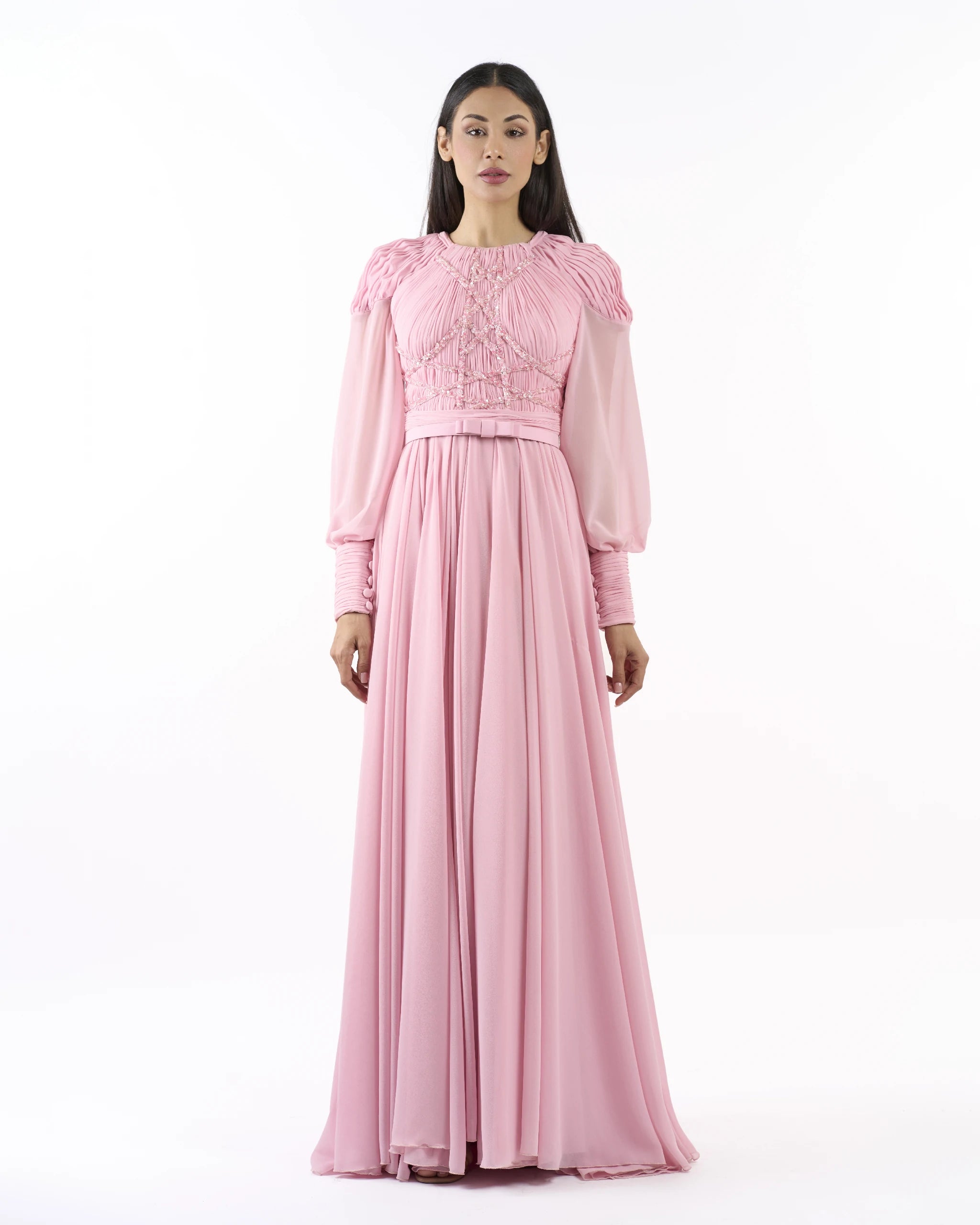 Pink Royal Pleated Dress