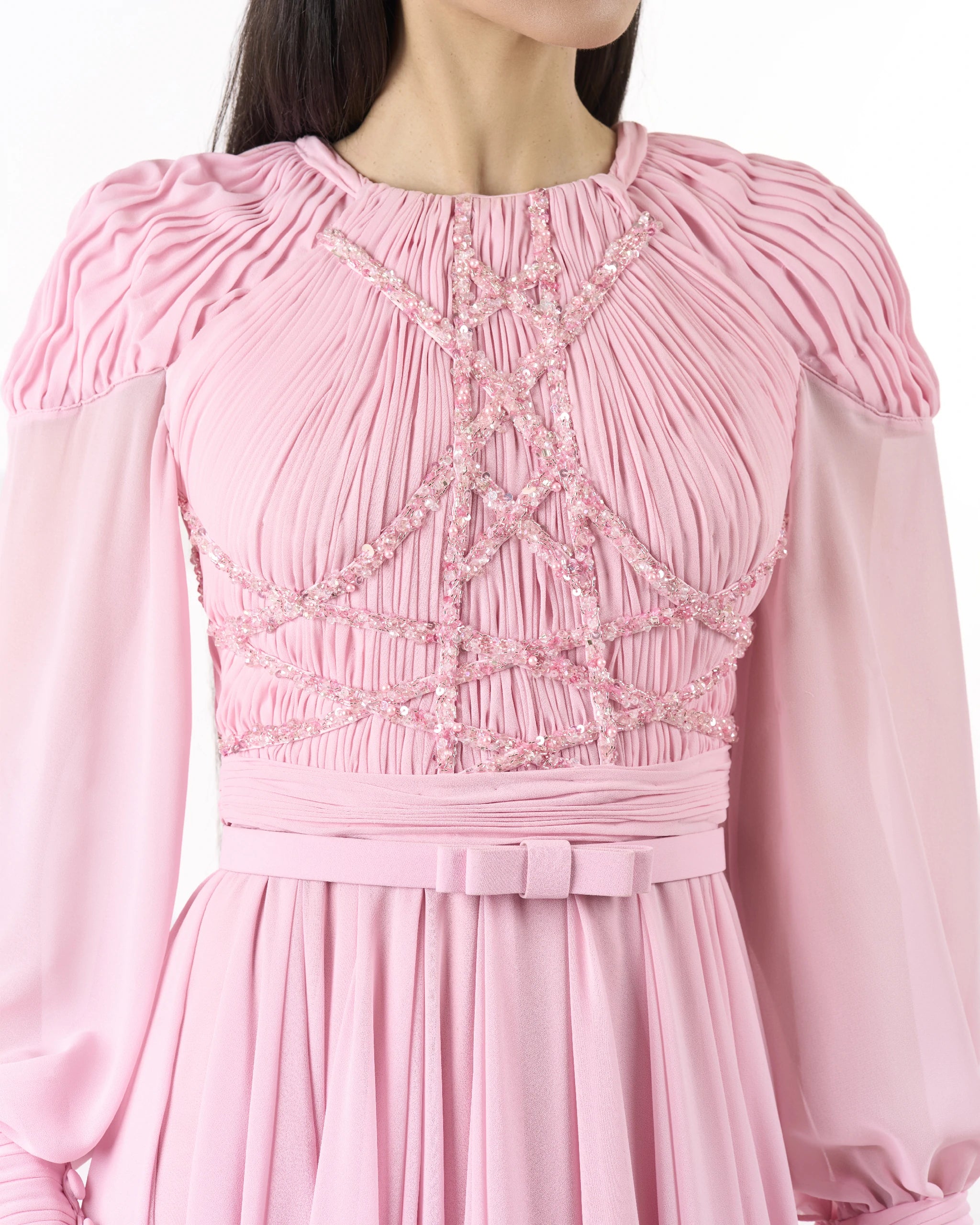 Pink Royal Pleated Dress