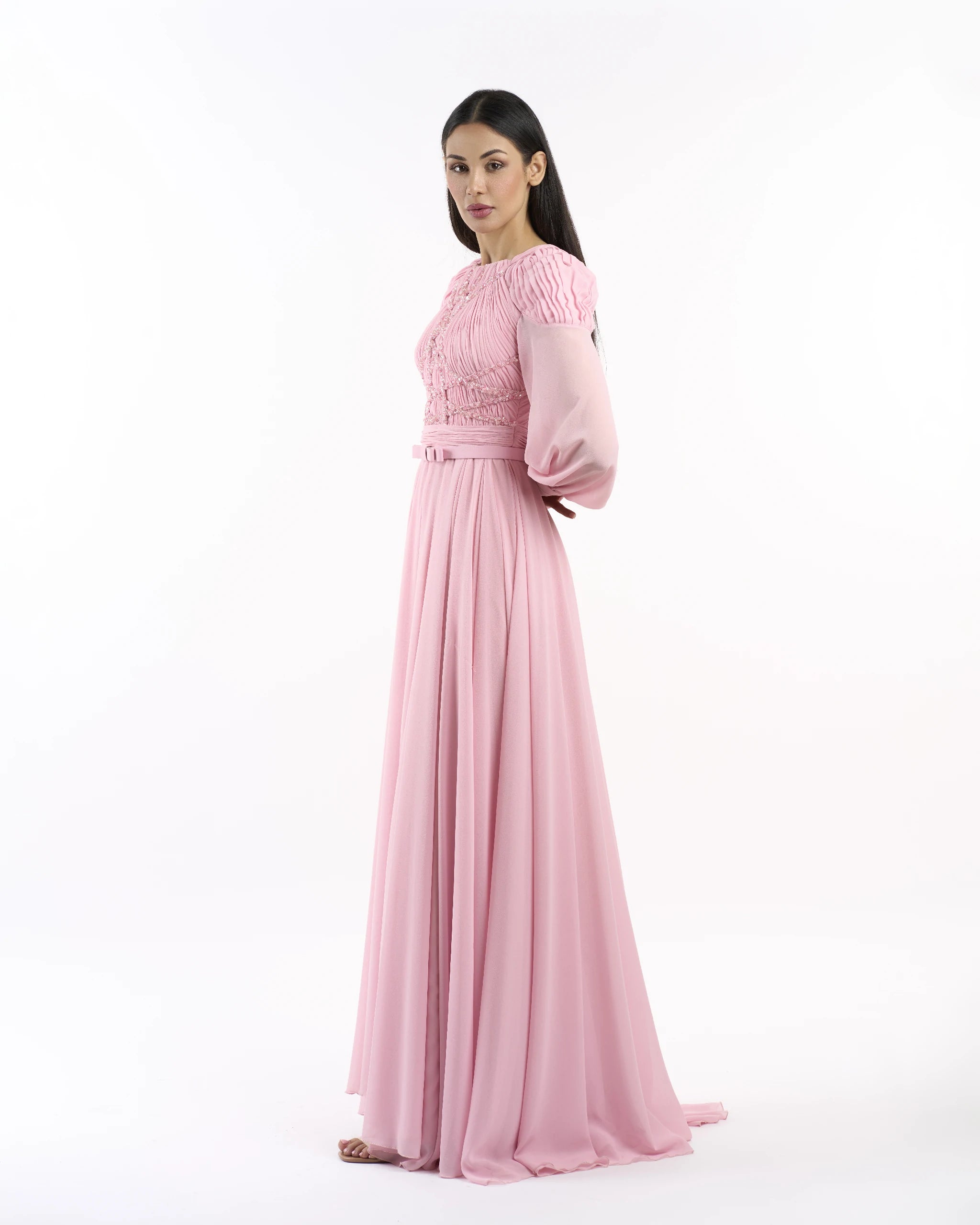 Pink Royal Pleated Dress