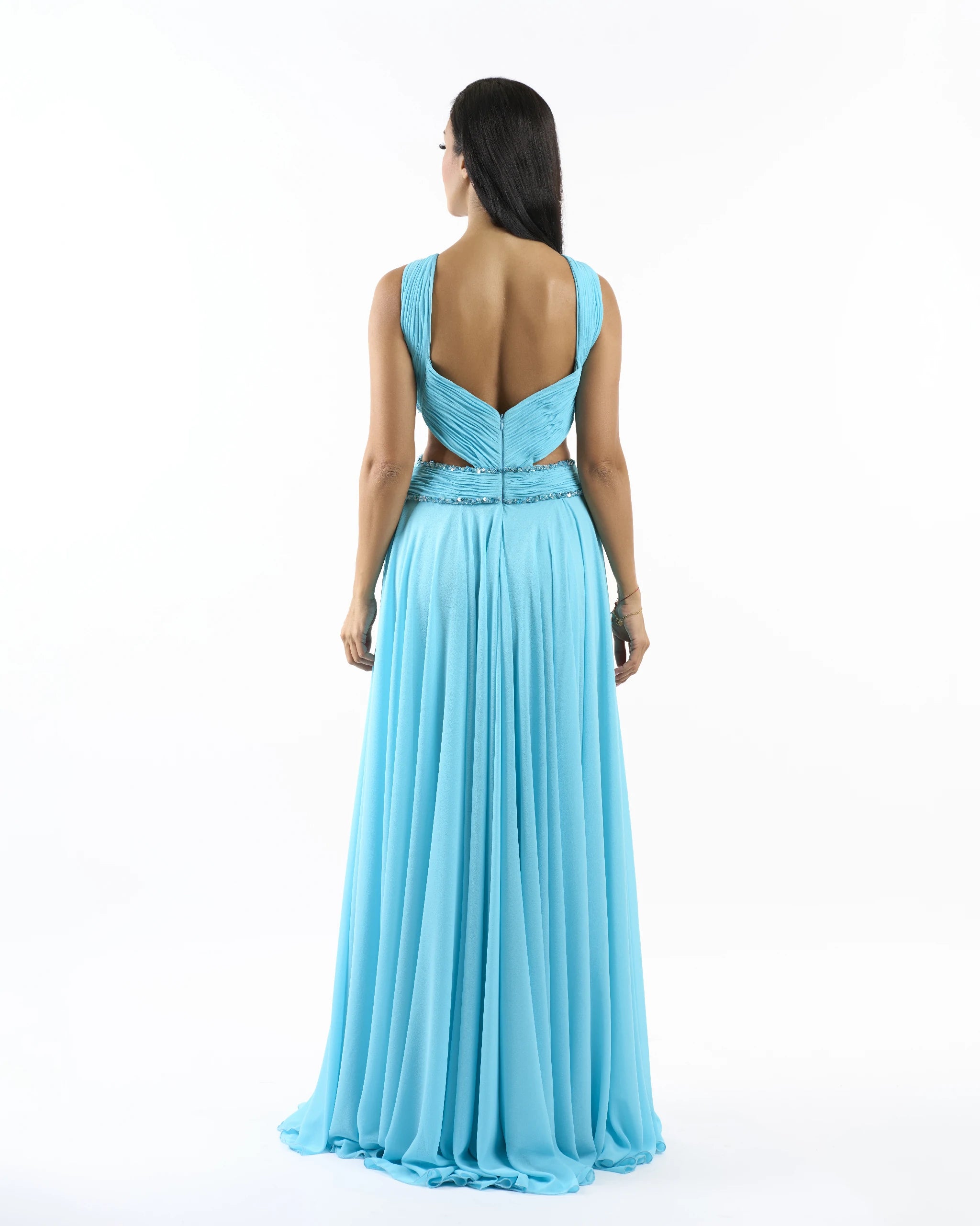 Turquoise Ocean Cutout Dress