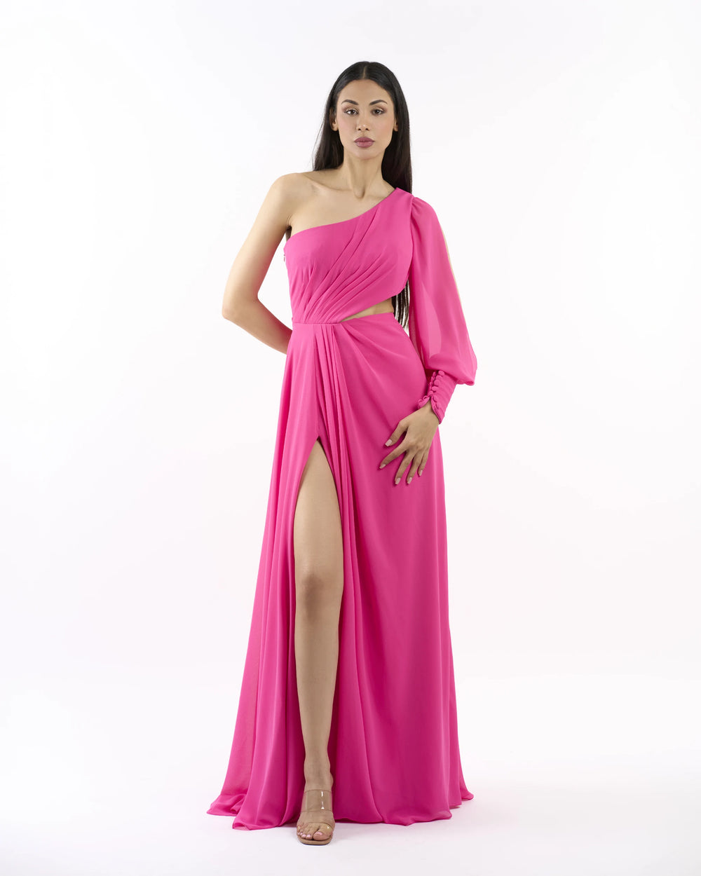 Fuchsia Drape Diva Dress