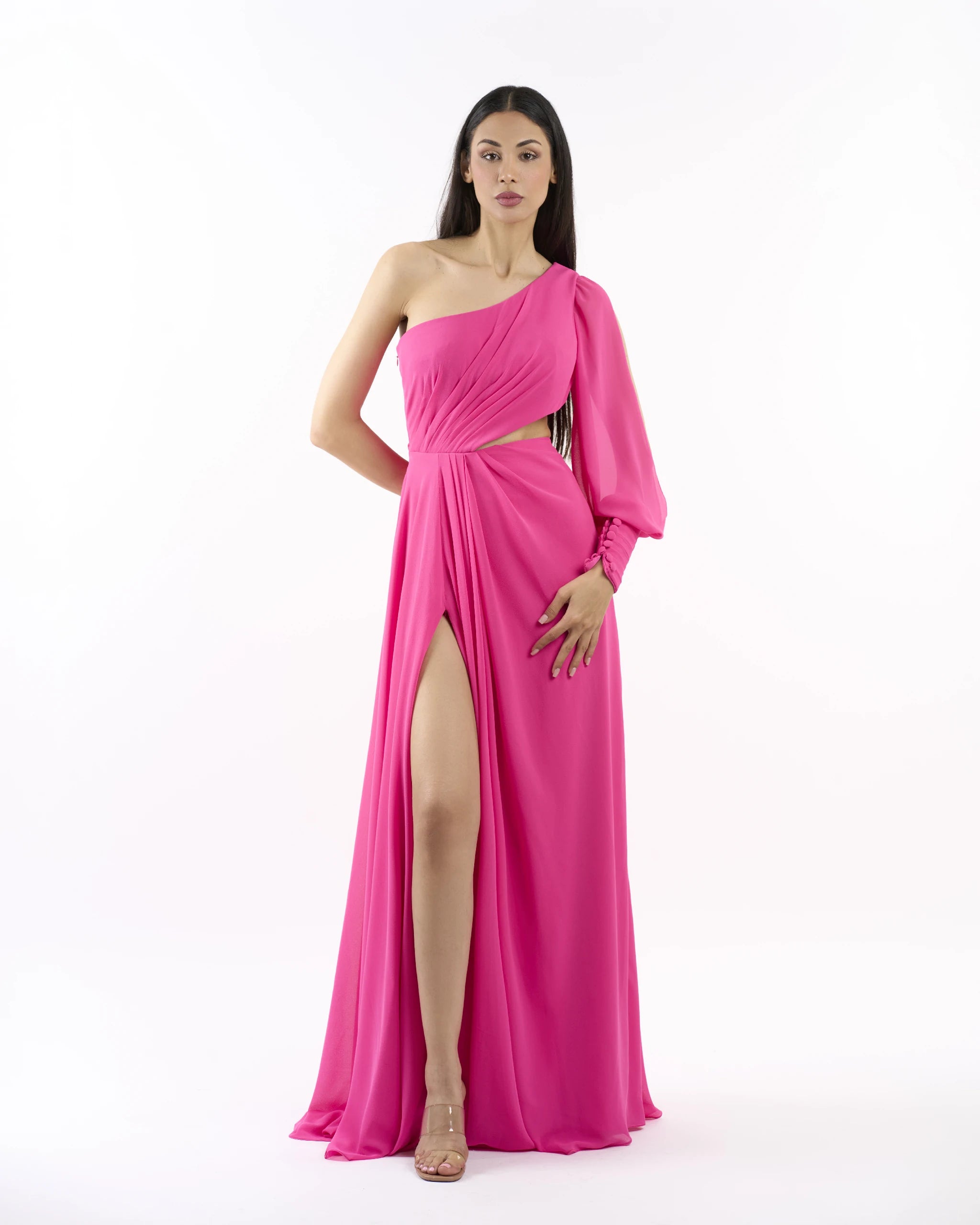 Fuchsia Drape Diva Dress