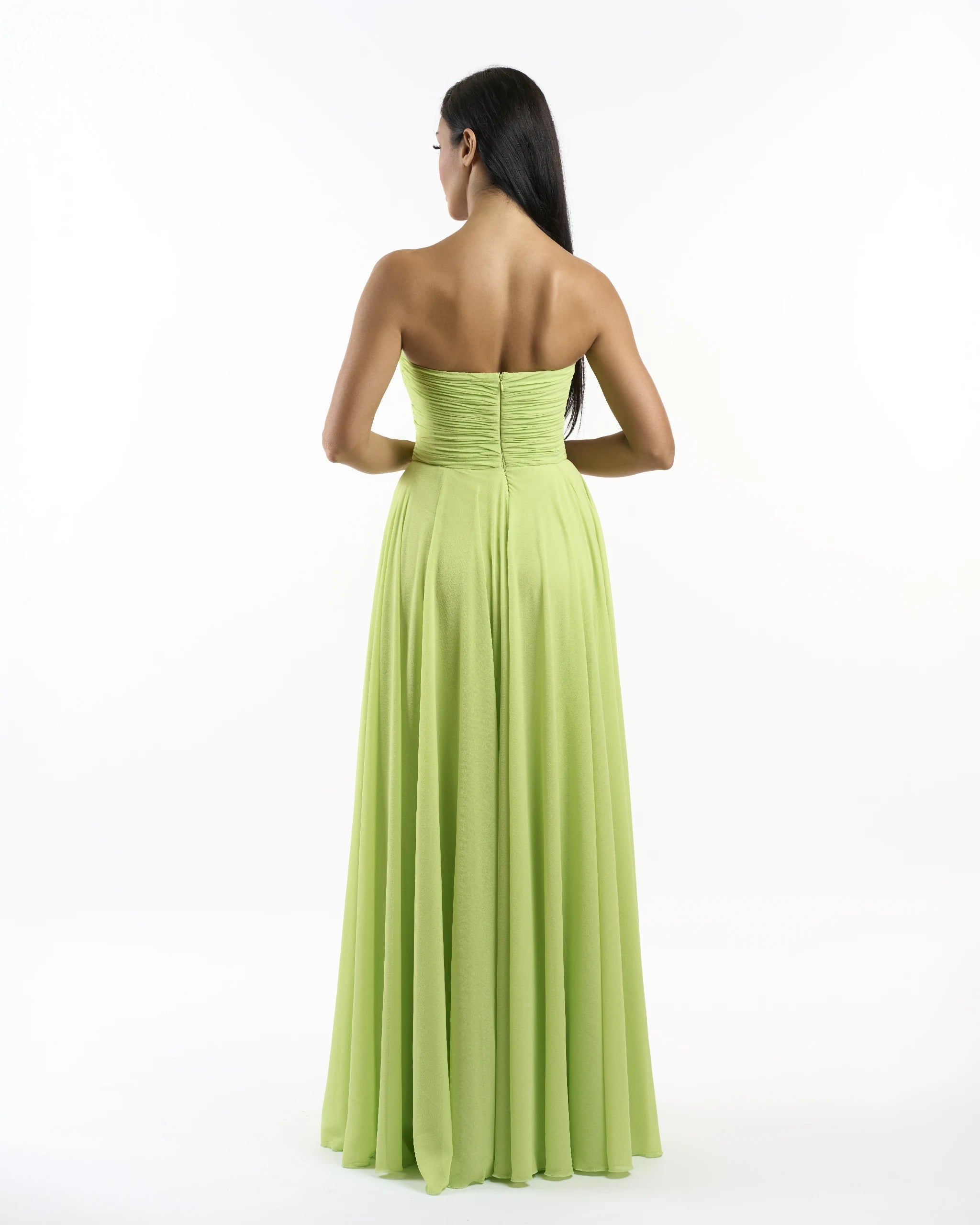 Lime Envy Strapless Dress