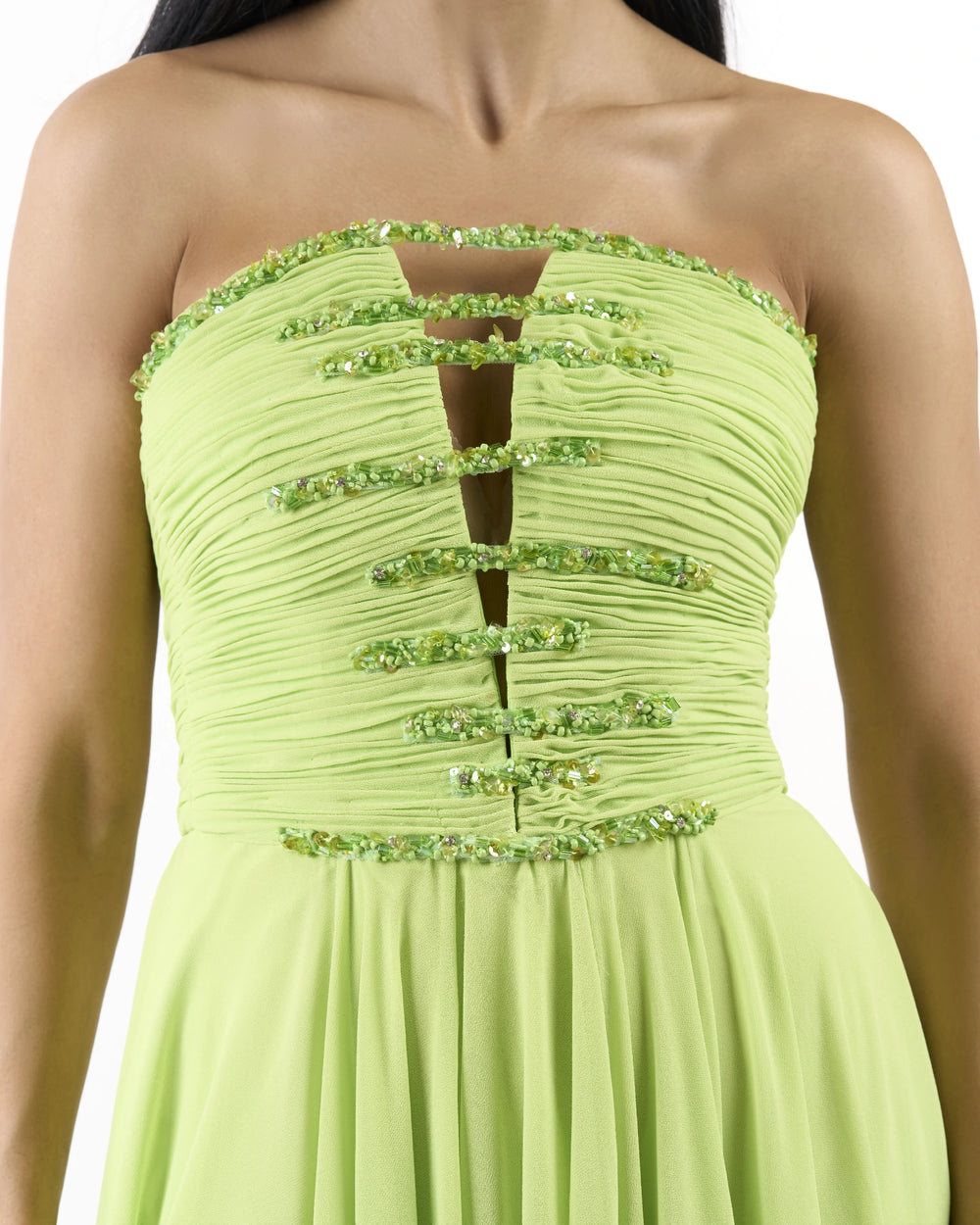 Lime Envy Strapless Dress