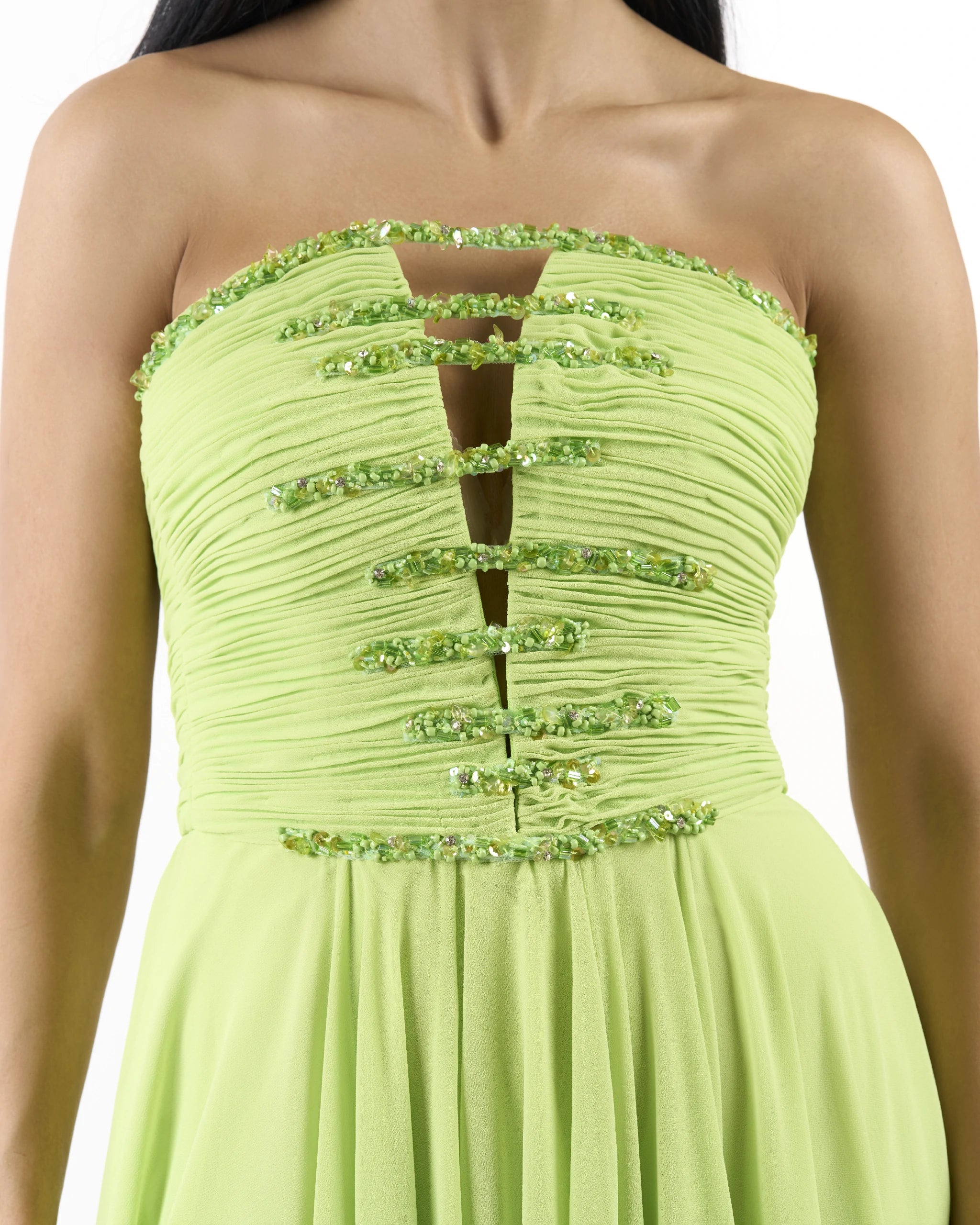 Lime Envy Strapless Dress