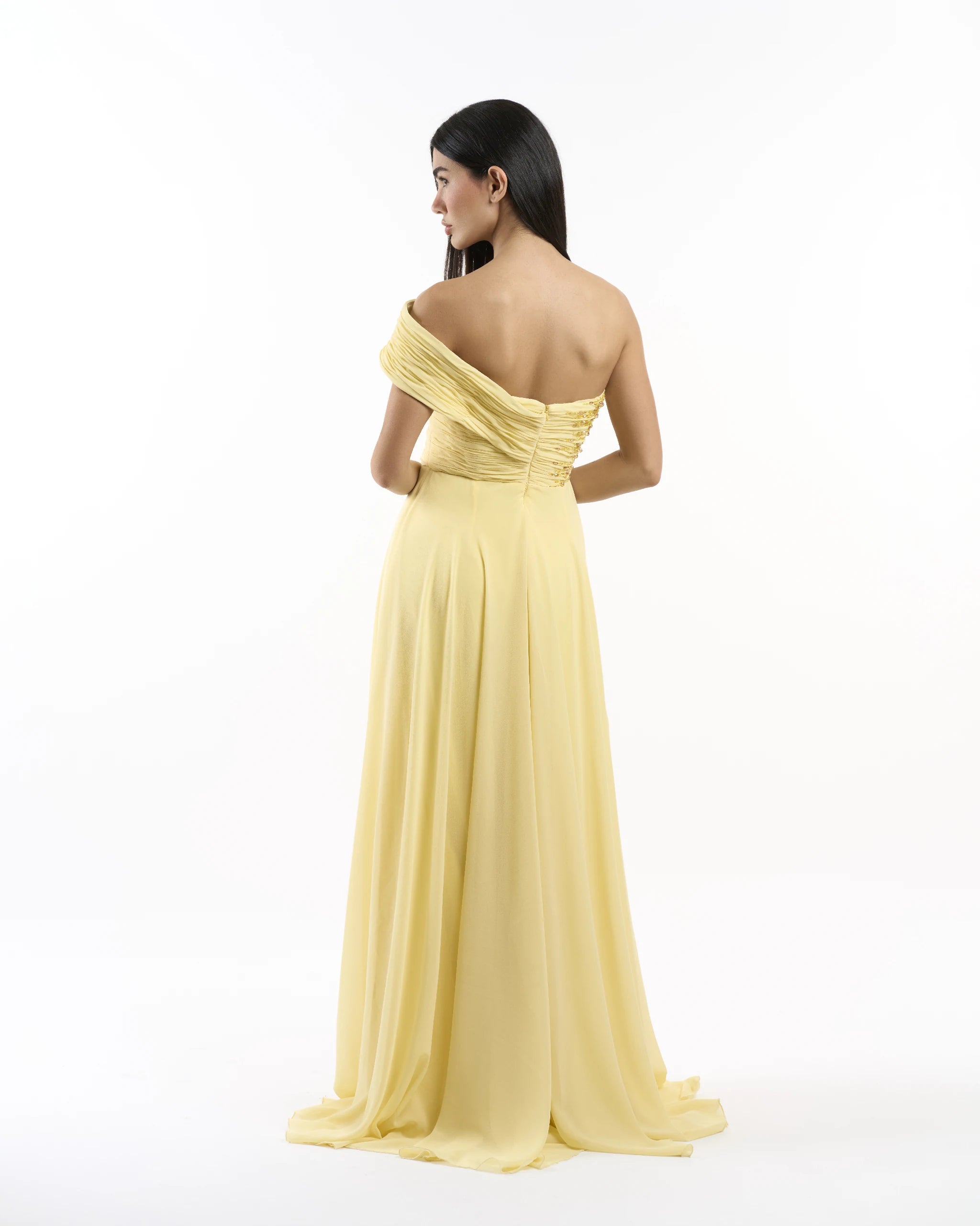 Yellow Soleil One-Shoulder Dress