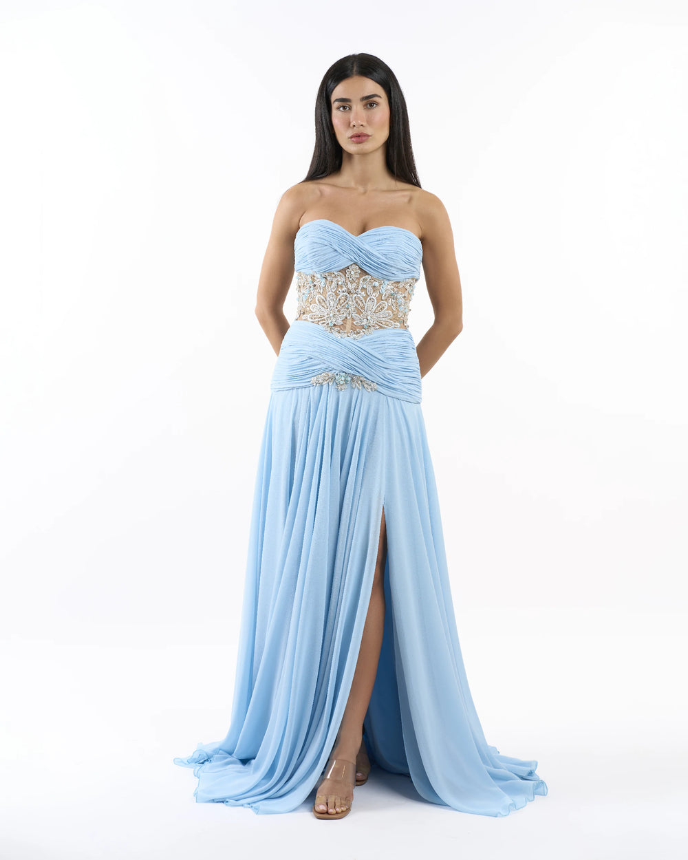 Baby Blue Blossom Illusion Dress