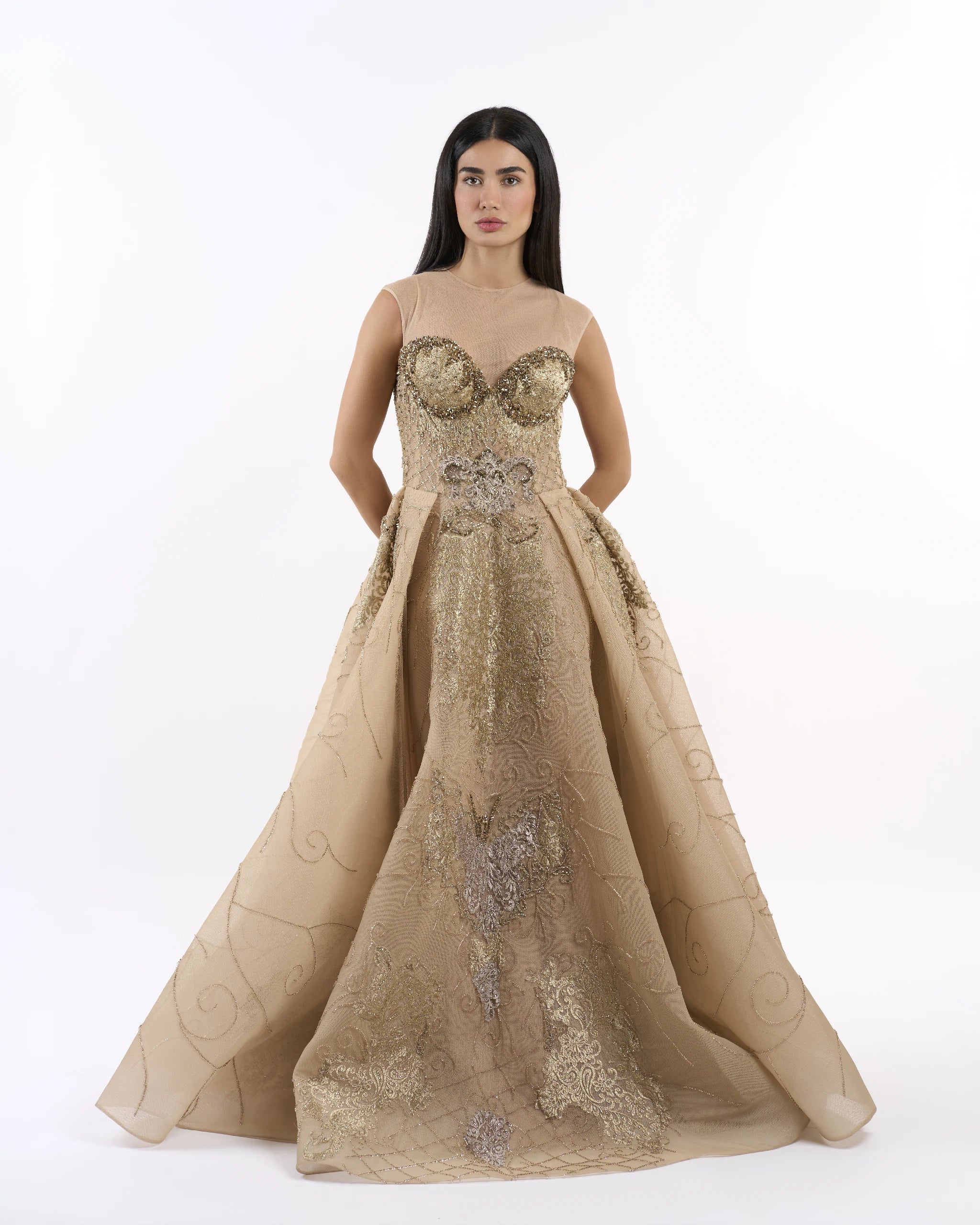 Champagne Gilded Butterfly Dress