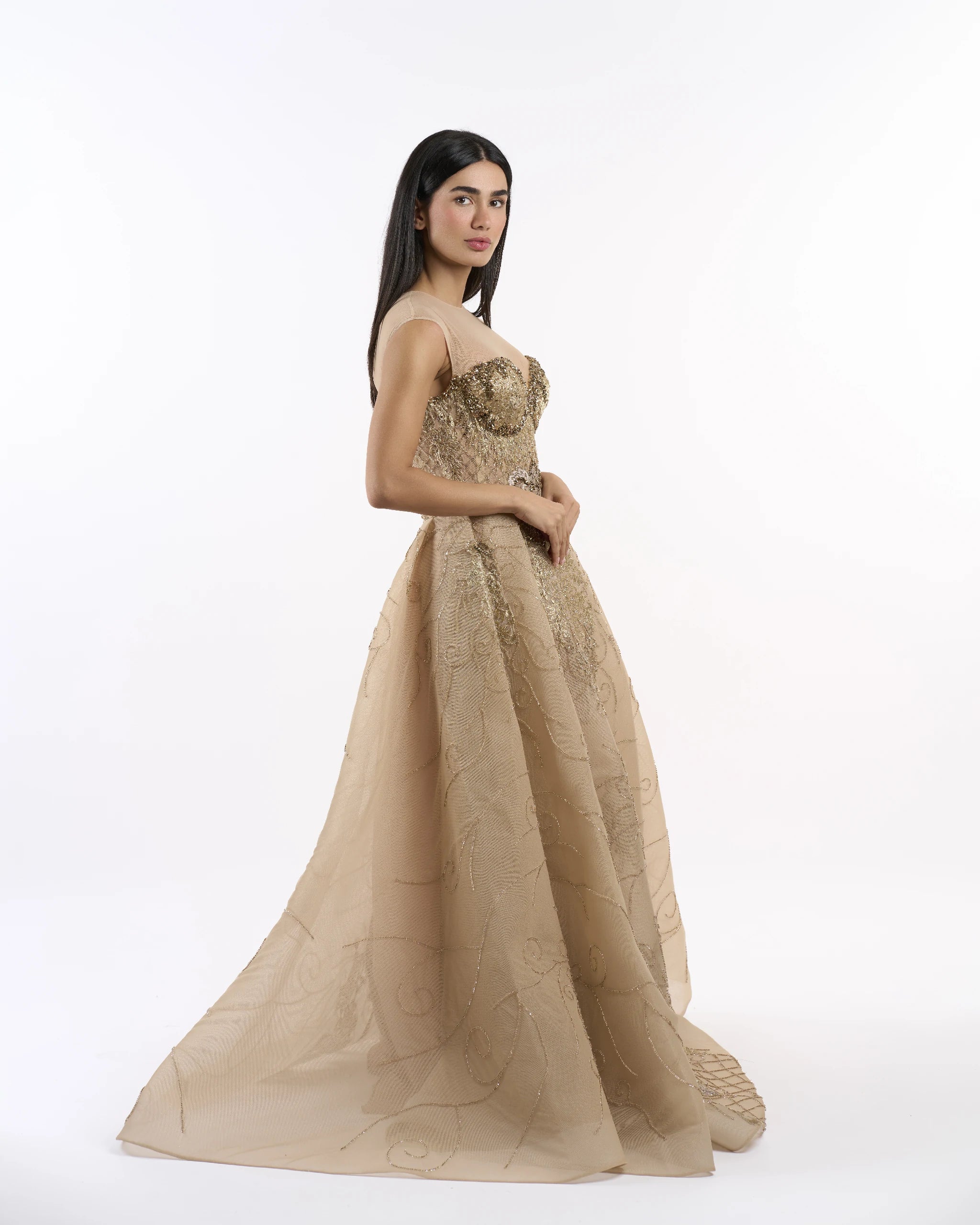 Champagne Gilded Butterfly Dress