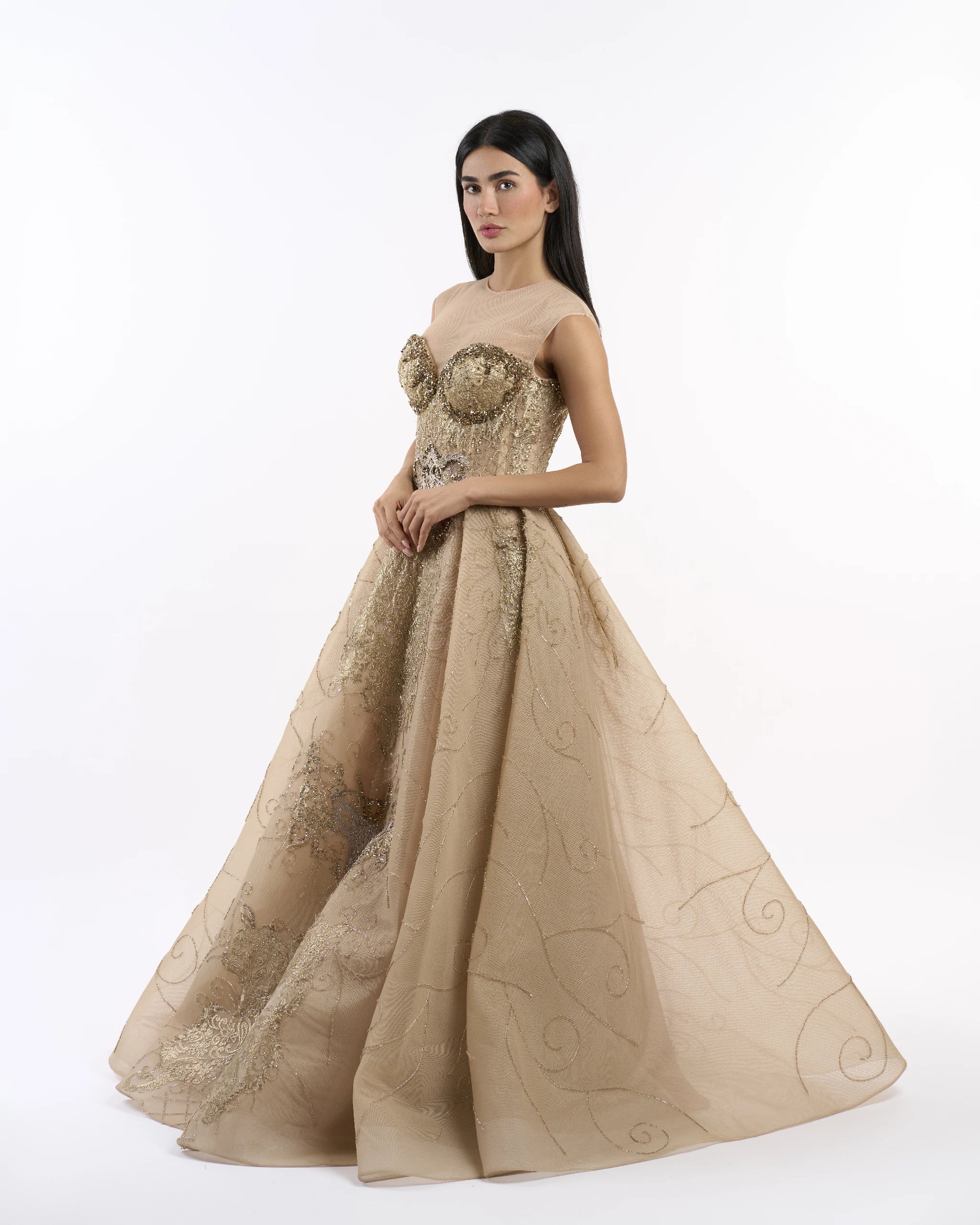 Champagne Gilded Butterfly Dress