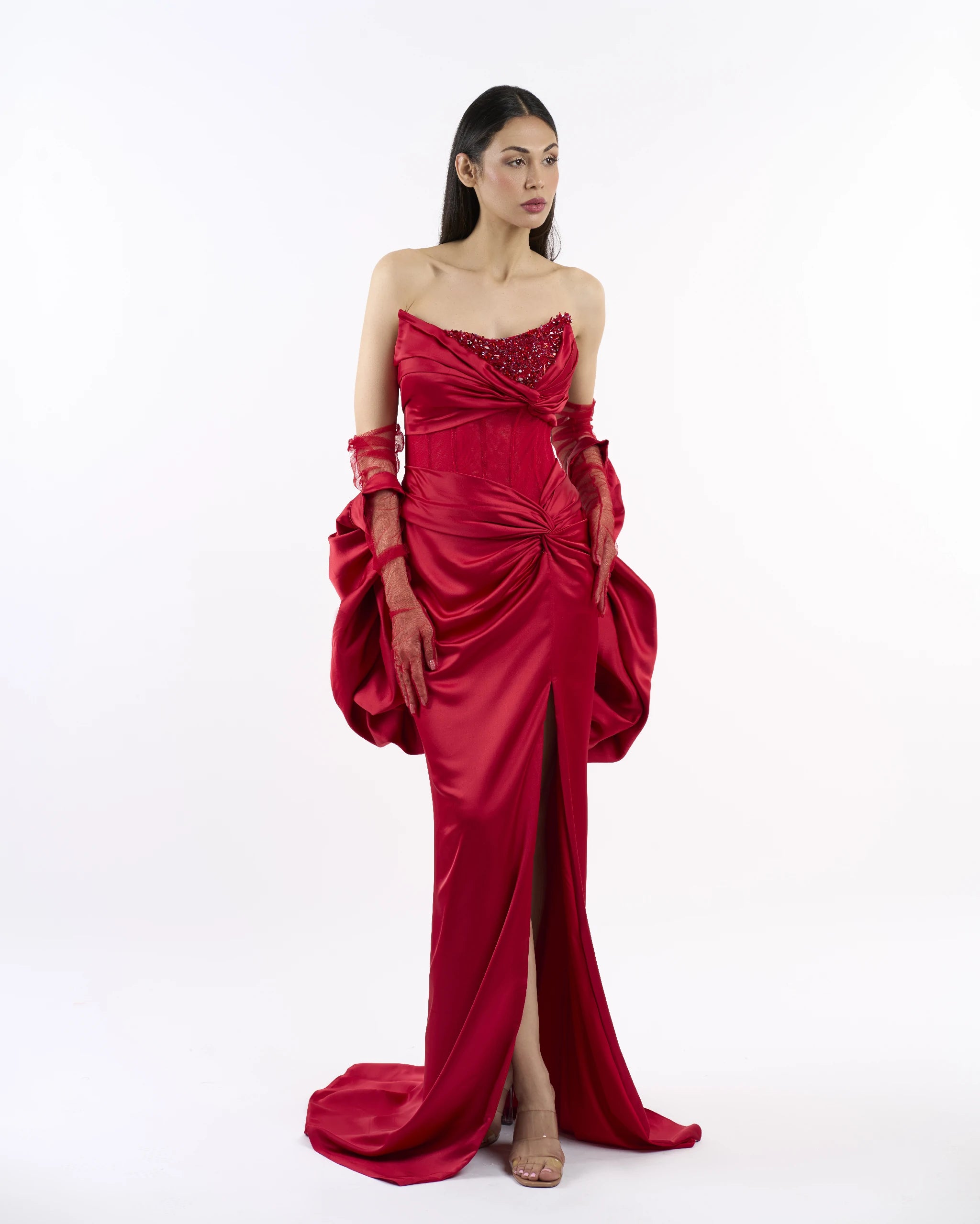 Red Satin Ember Dress