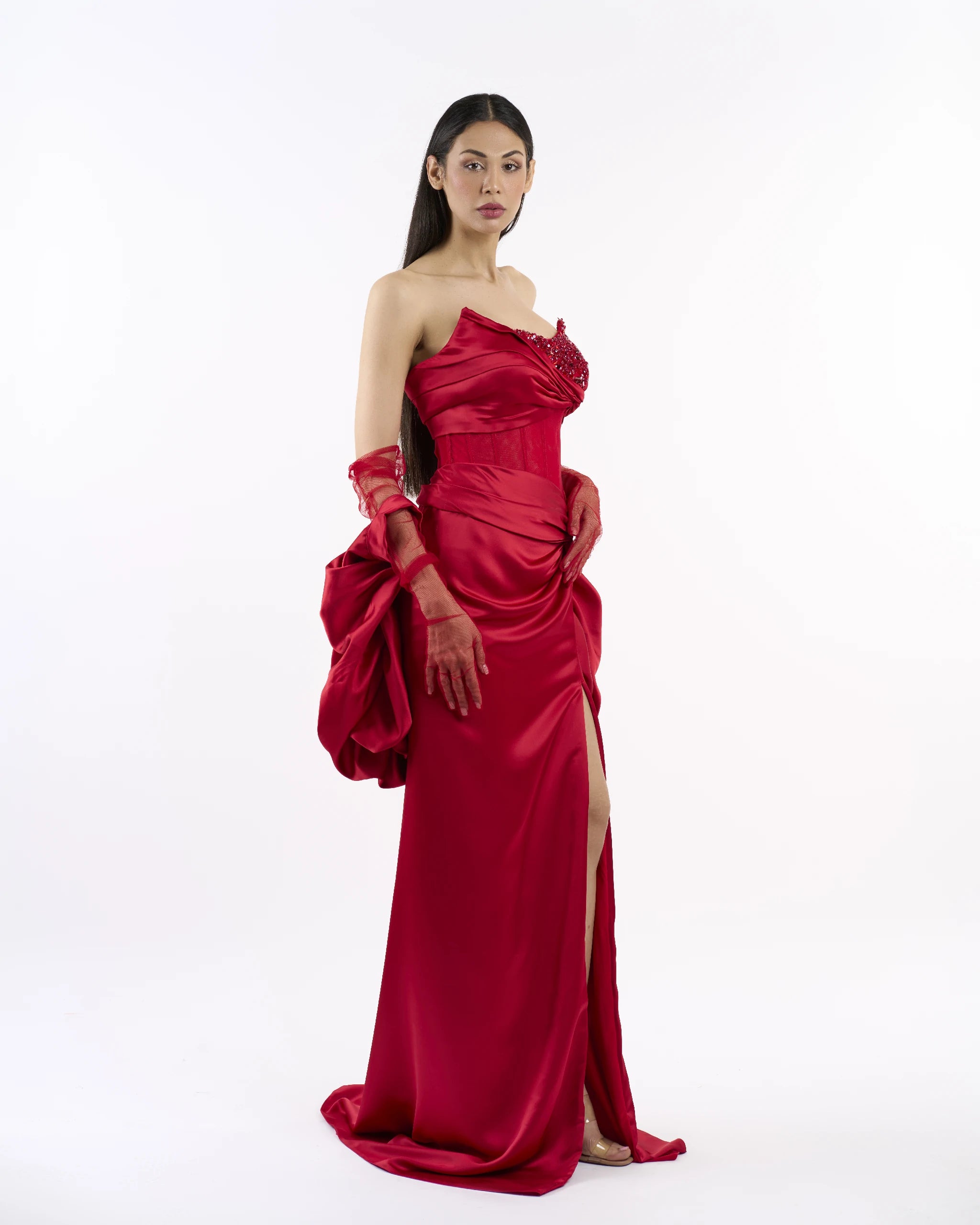 Red Satin Ember Dress
