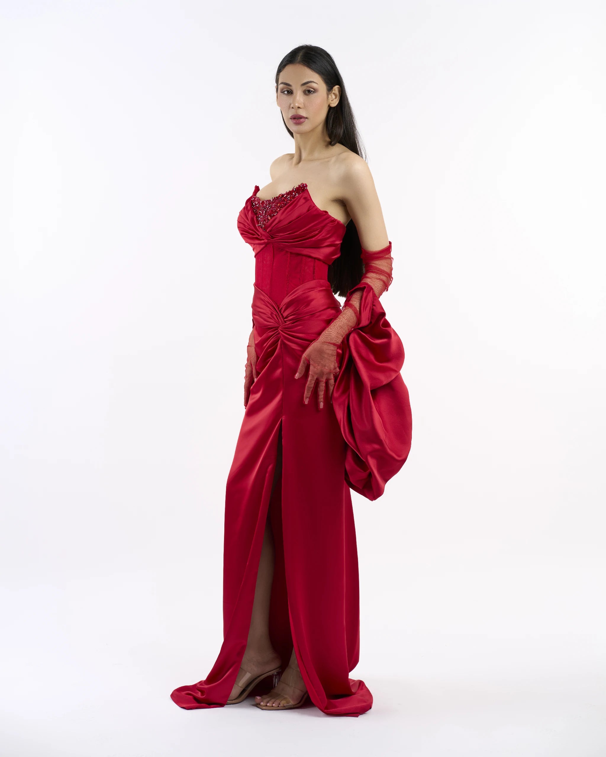 Red Satin Ember Dress