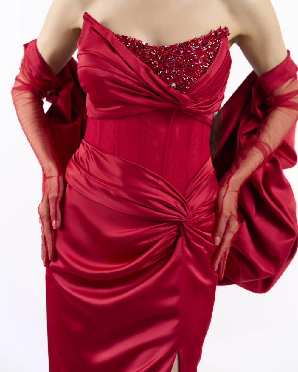 Red Satin Ember Dress