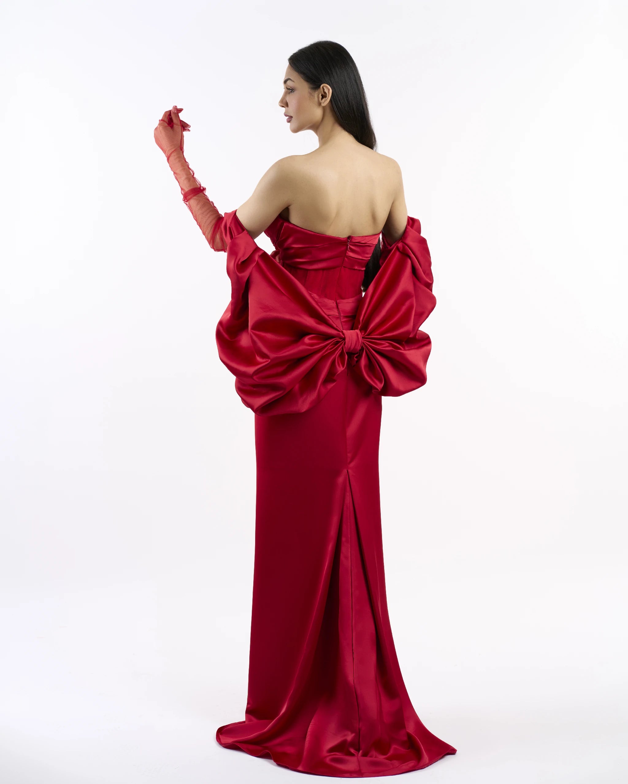 Red Satin Ember Dress
