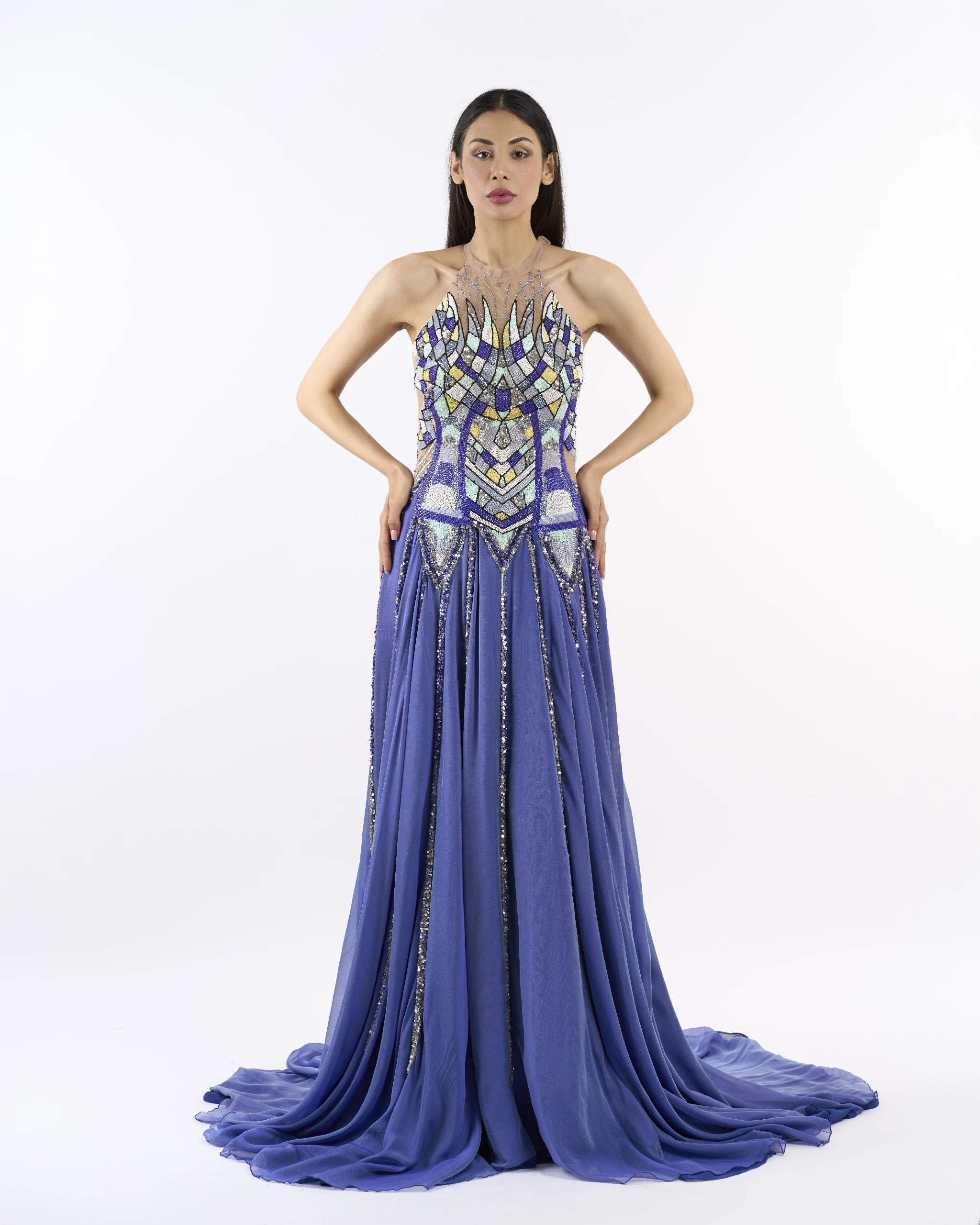 Violet Mosaic Majesty Dress