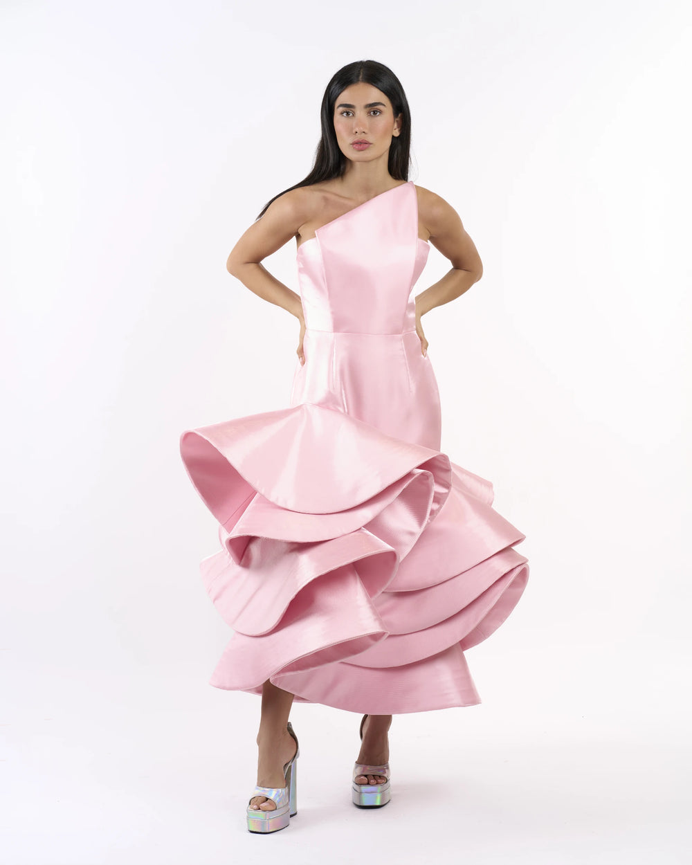 Blush Spiral Sculpture Dress