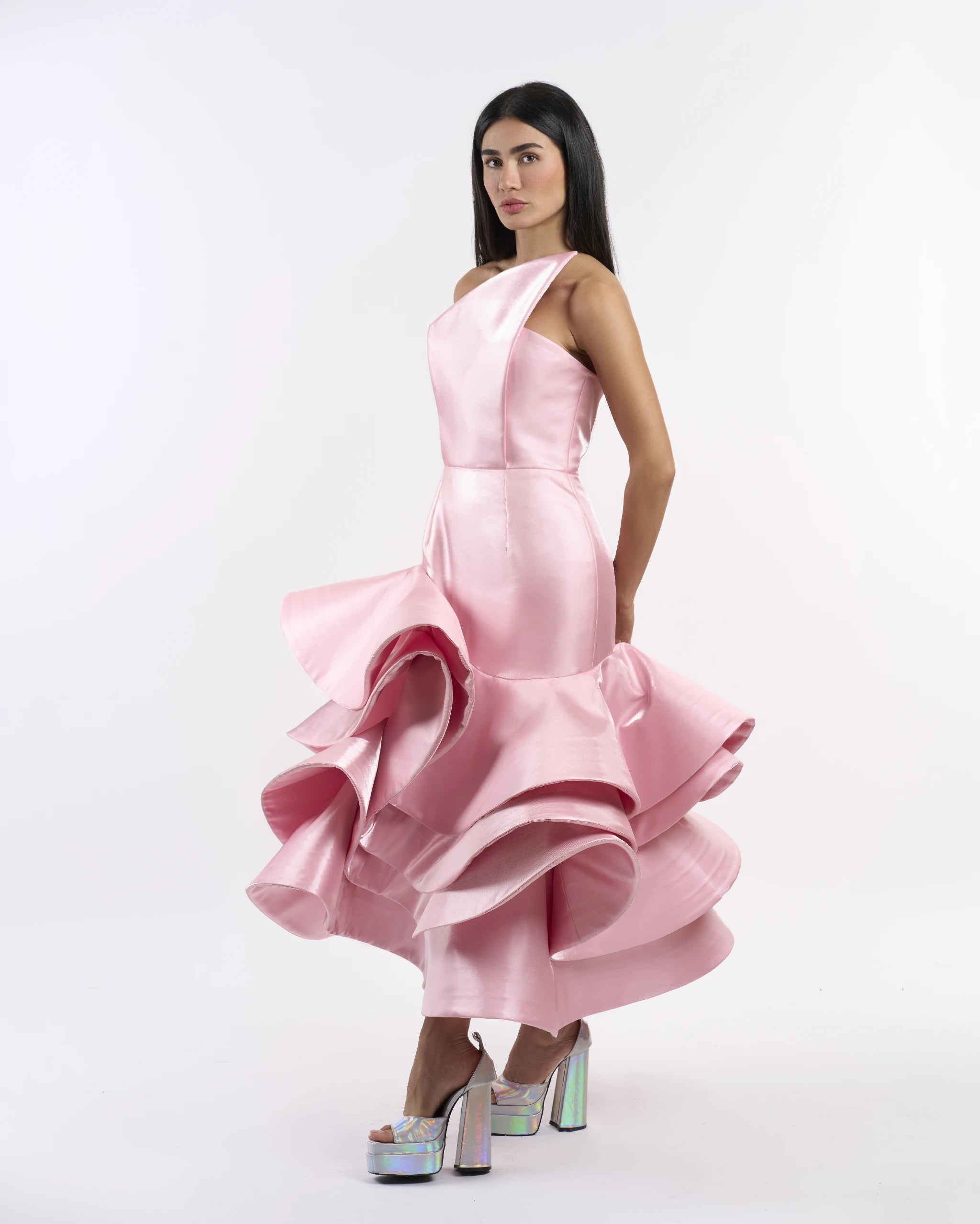 Blush Spiral Sculpture Dress