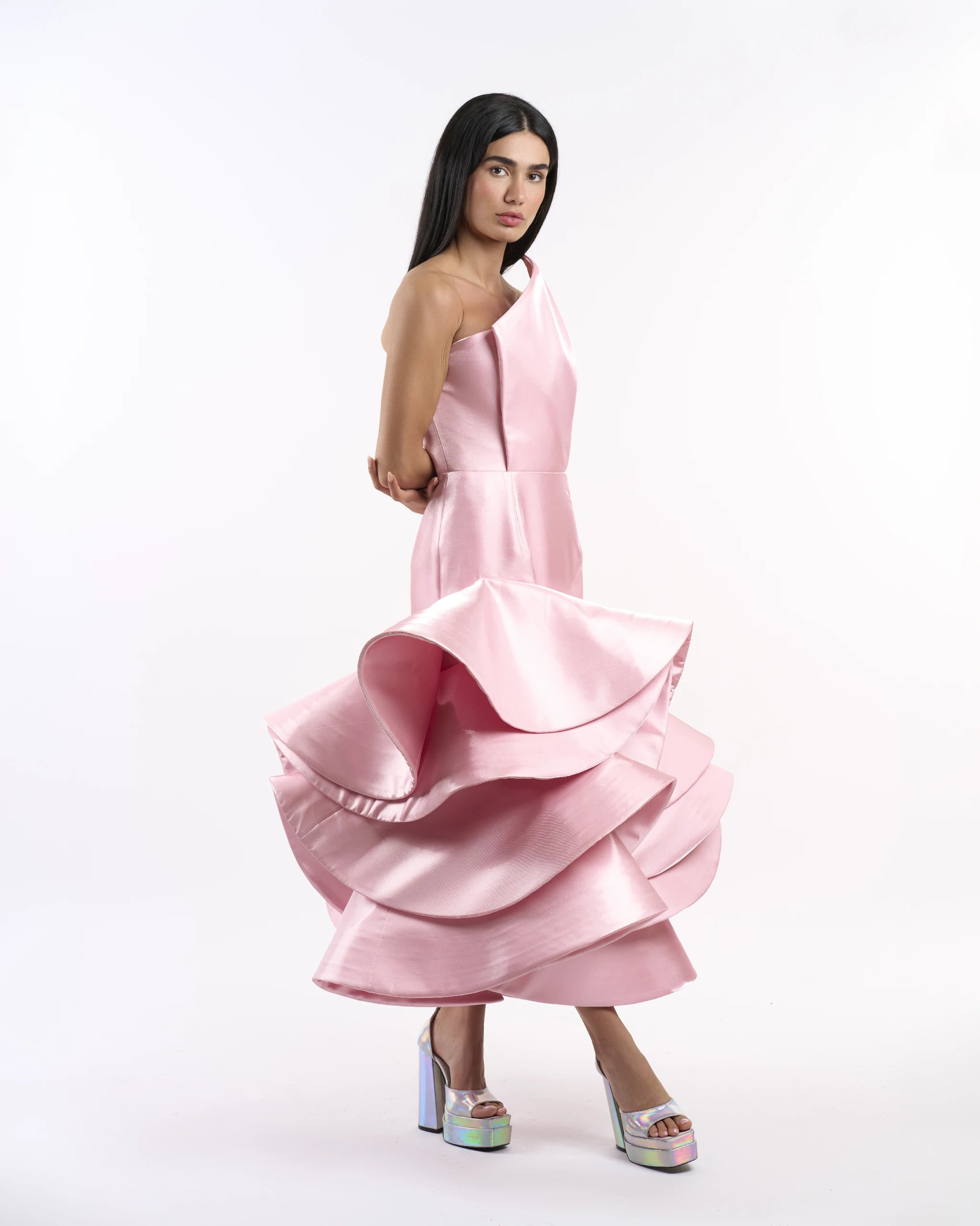 Blush Spiral Sculpture Dress