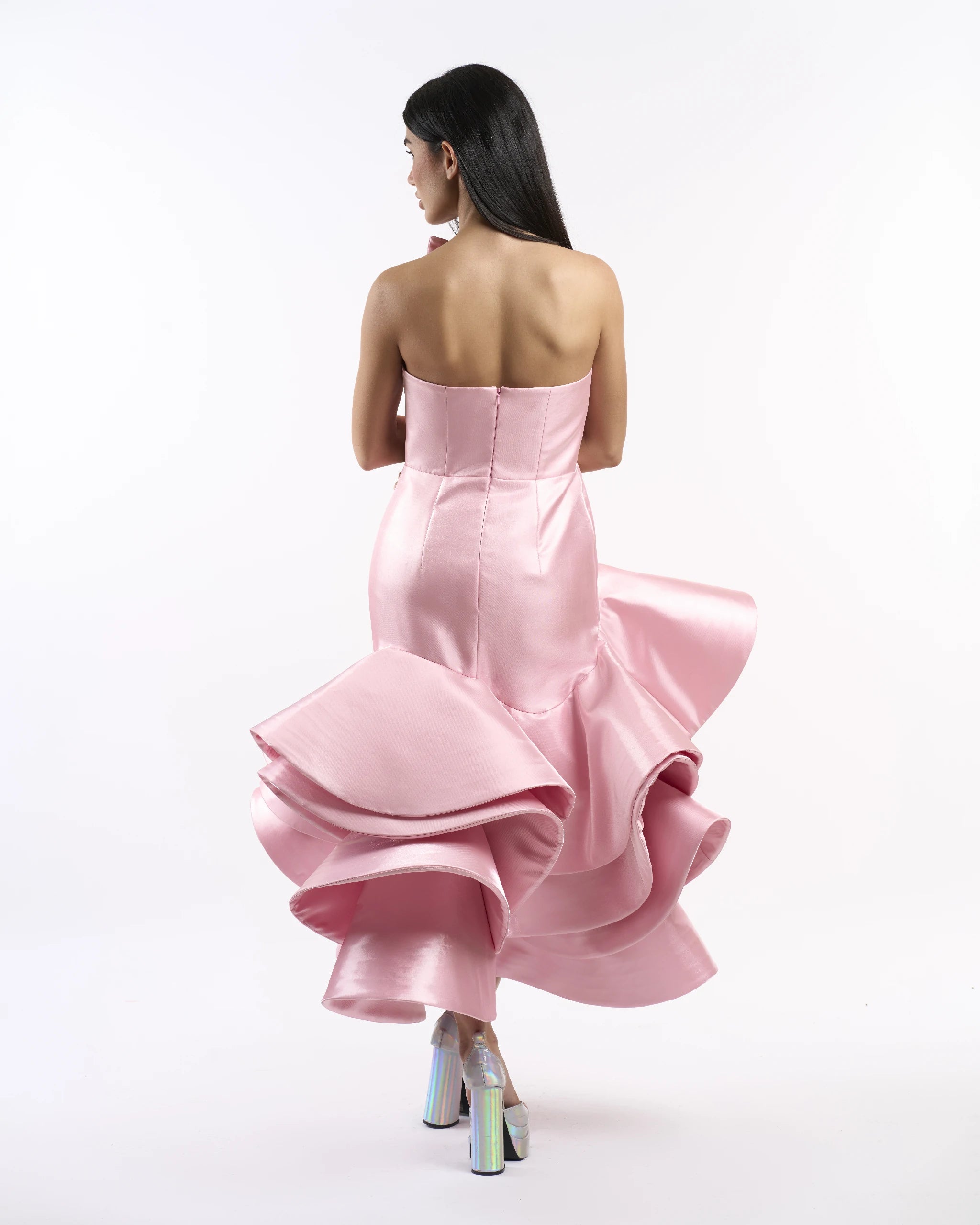 Blush Spiral Sculpture Dress