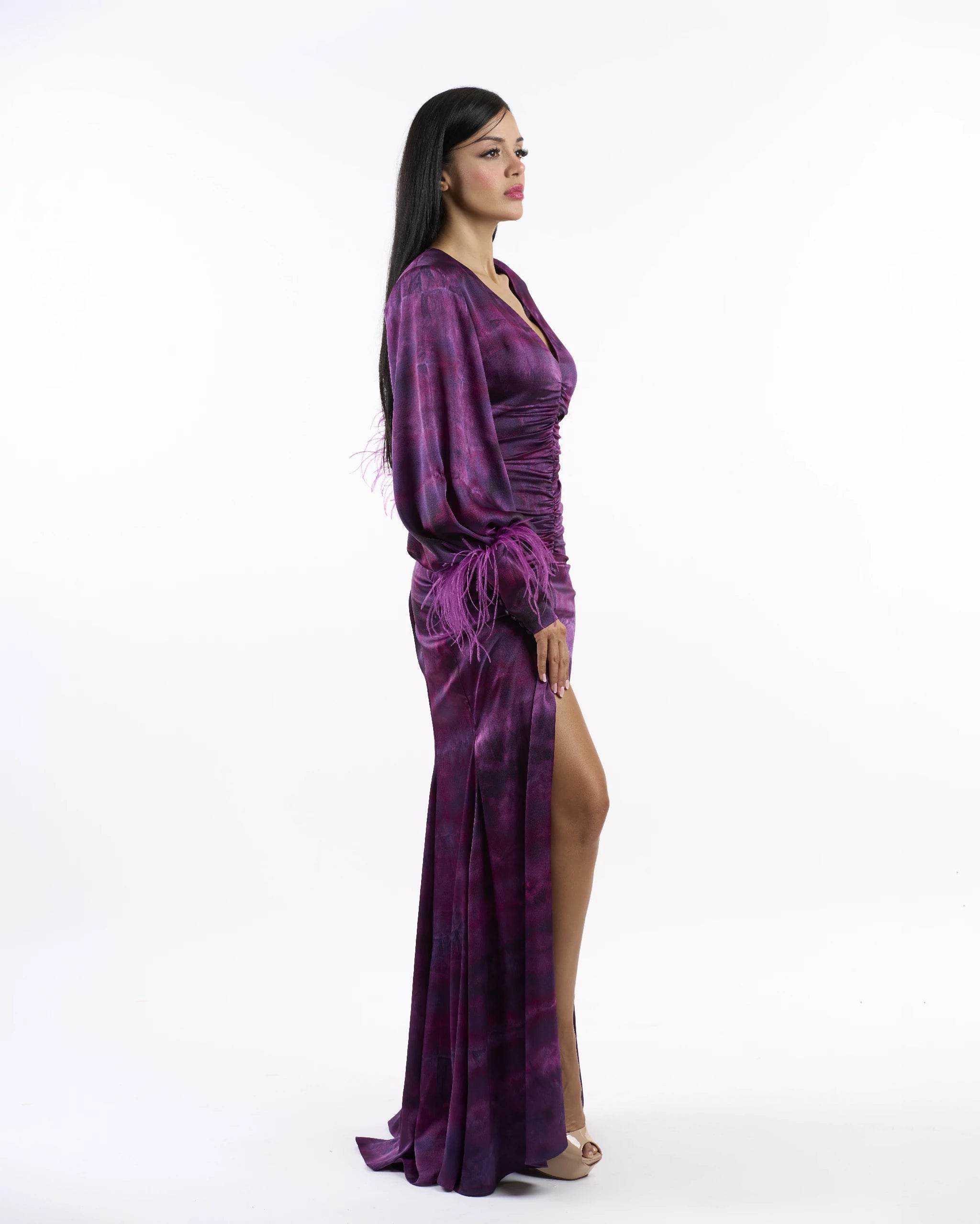 Plum Feather Mirage Dress
