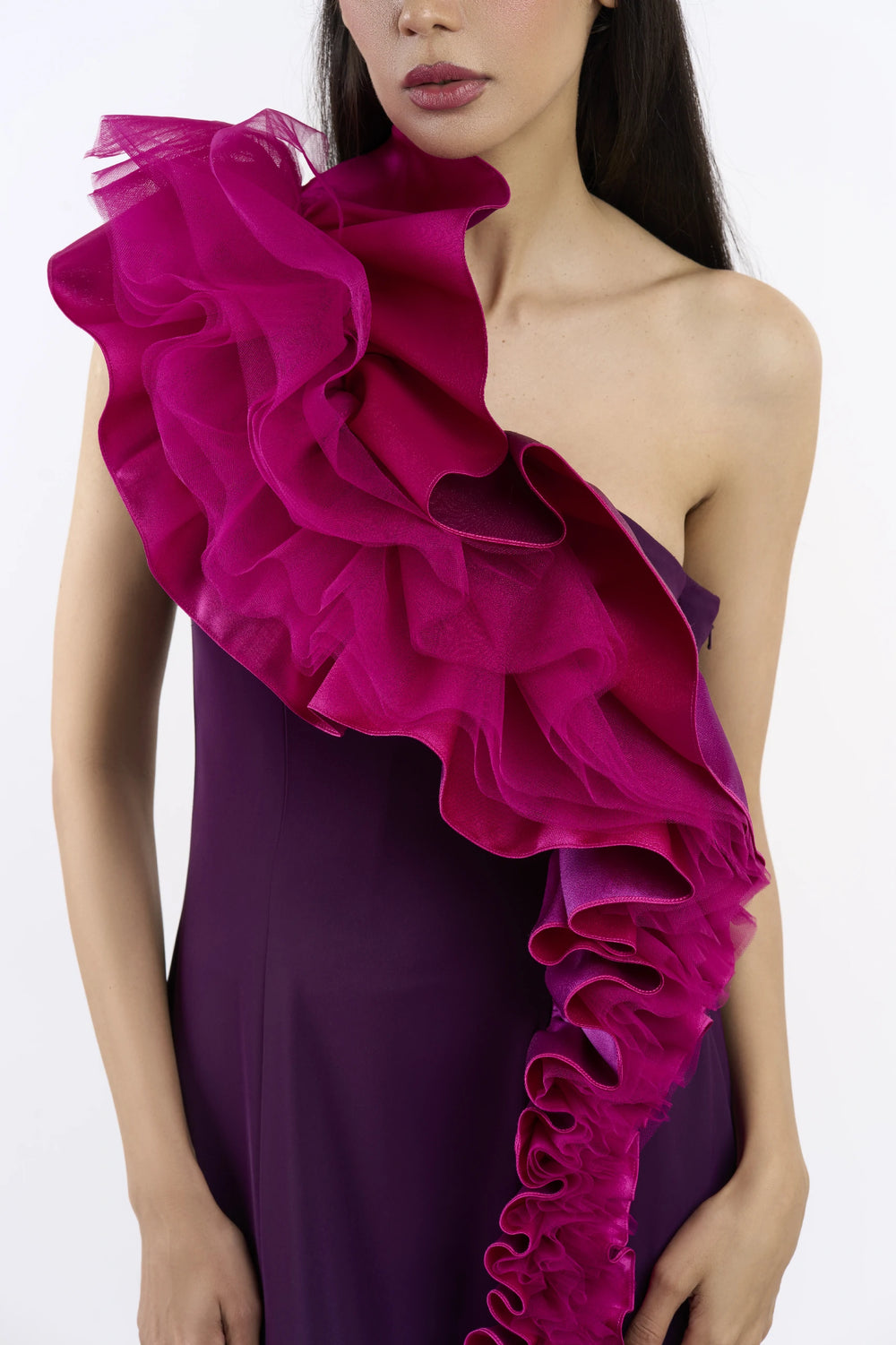 Purple Flame Ruffle Dress