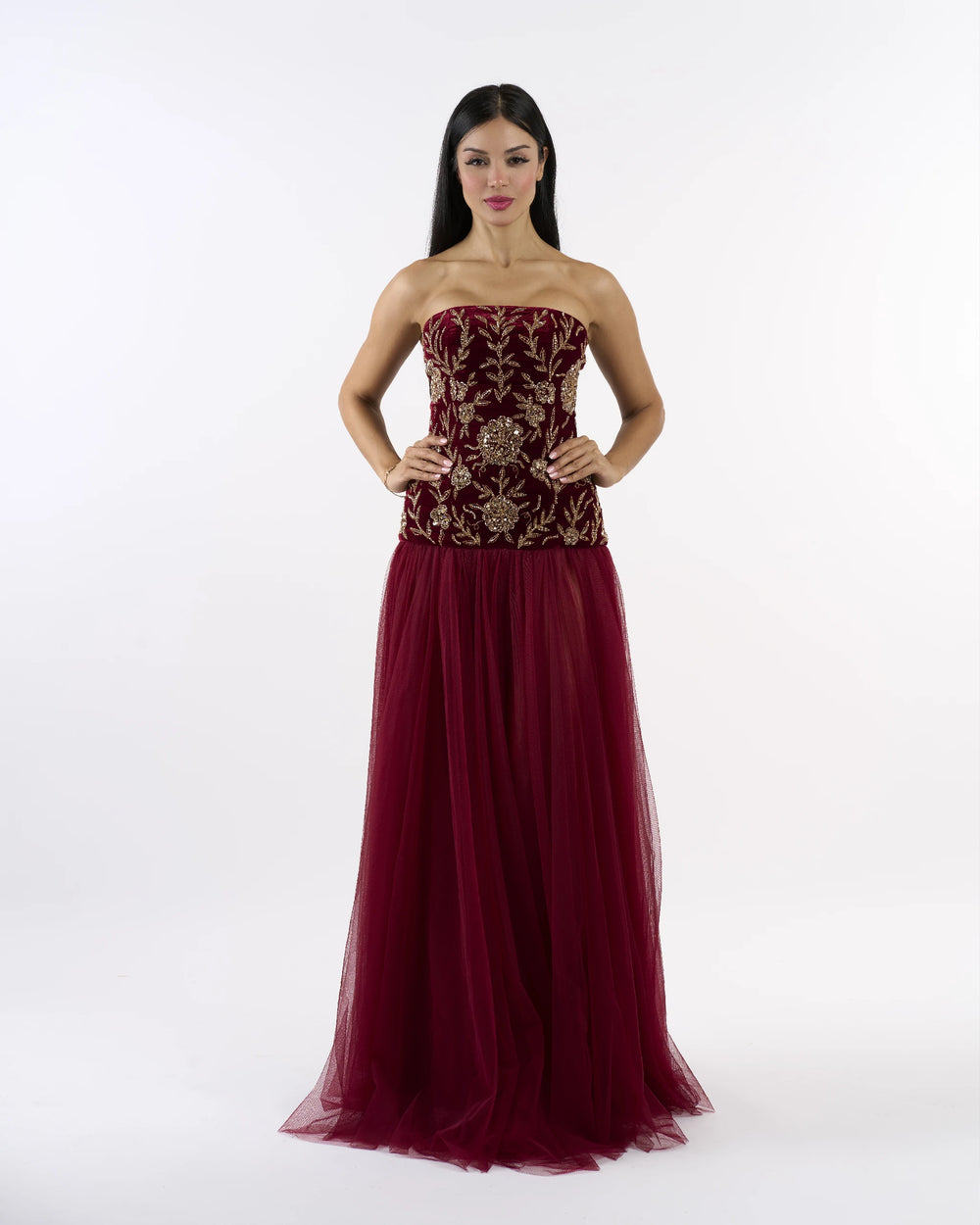 Imperial Garnet Bloom Dress