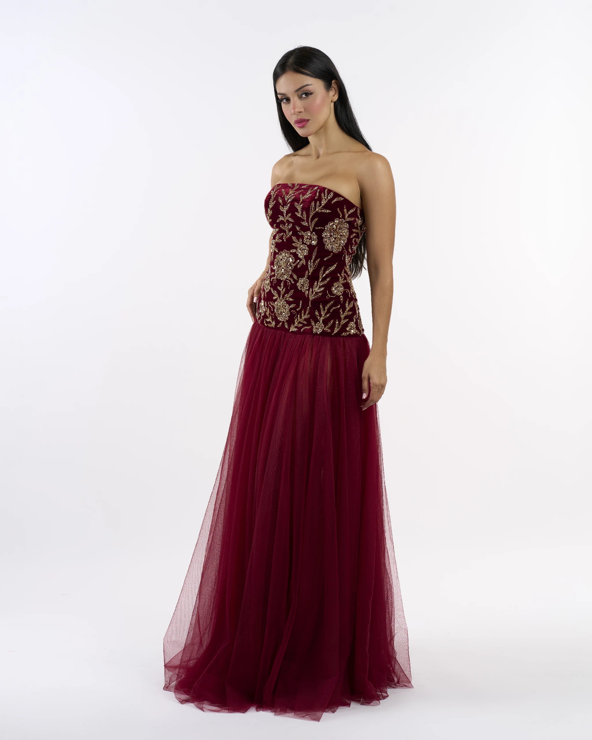 Imperial Garnet Bloom Dress