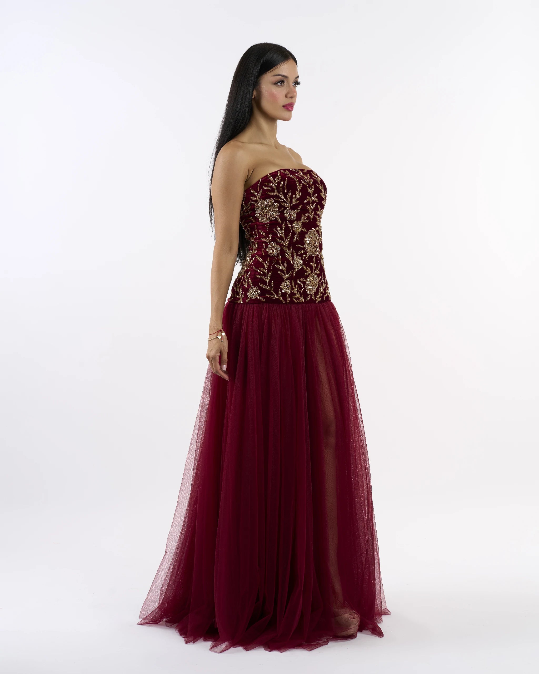 Imperial Garnet Bloom Dress