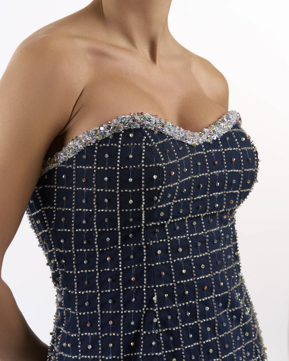 Midnight Grid Elegance Dress