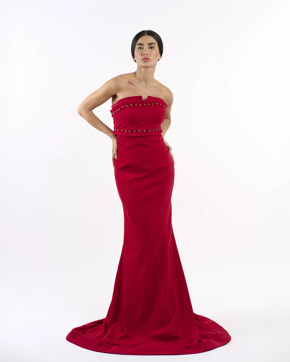 Scarlet Minimalist Pearl Dress