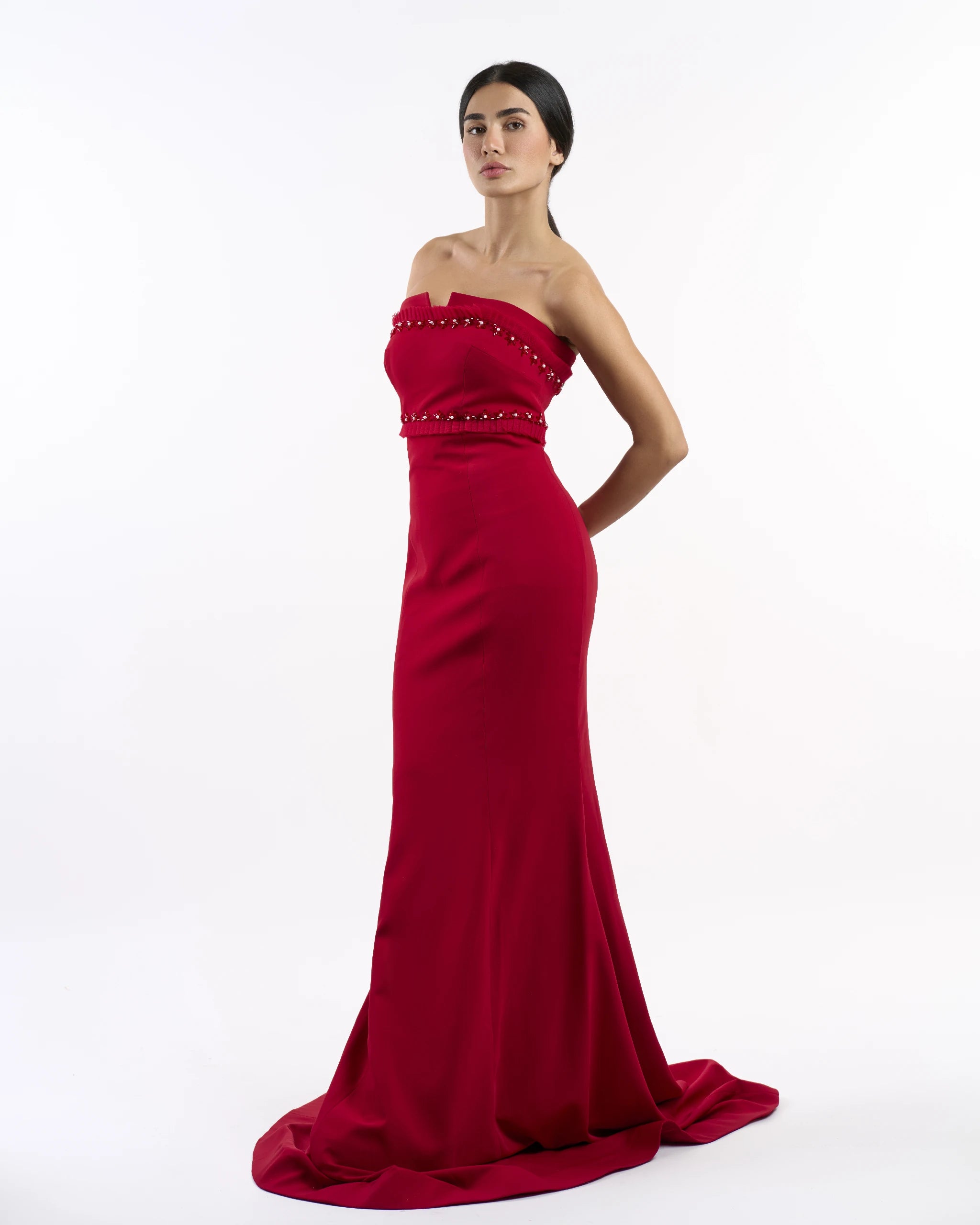 Scarlet Minimalist Pearl Dress