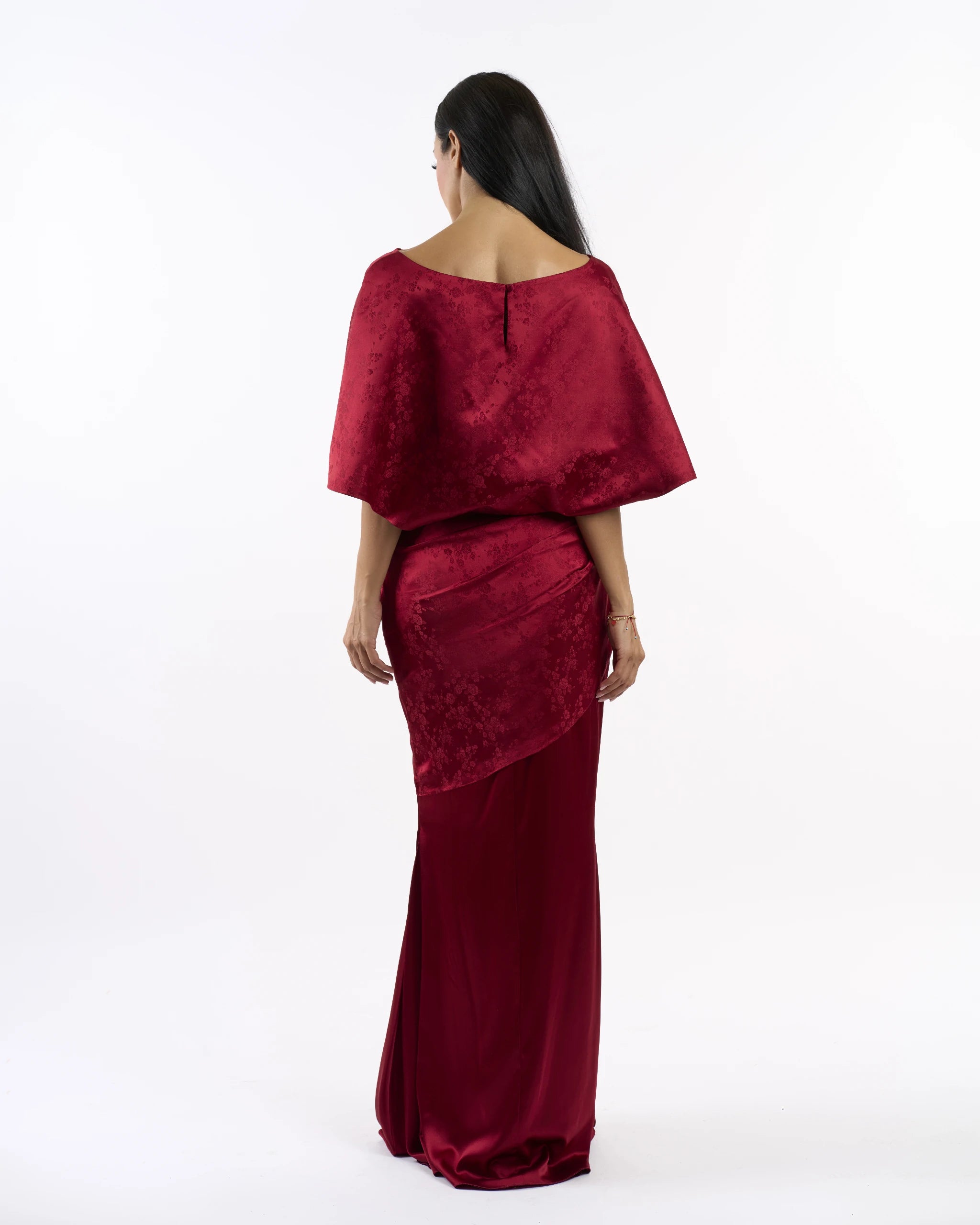 Crimson Jacquard Muse Dress