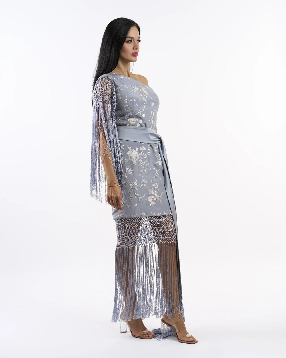 Silver Mist One-Shoulder Dress