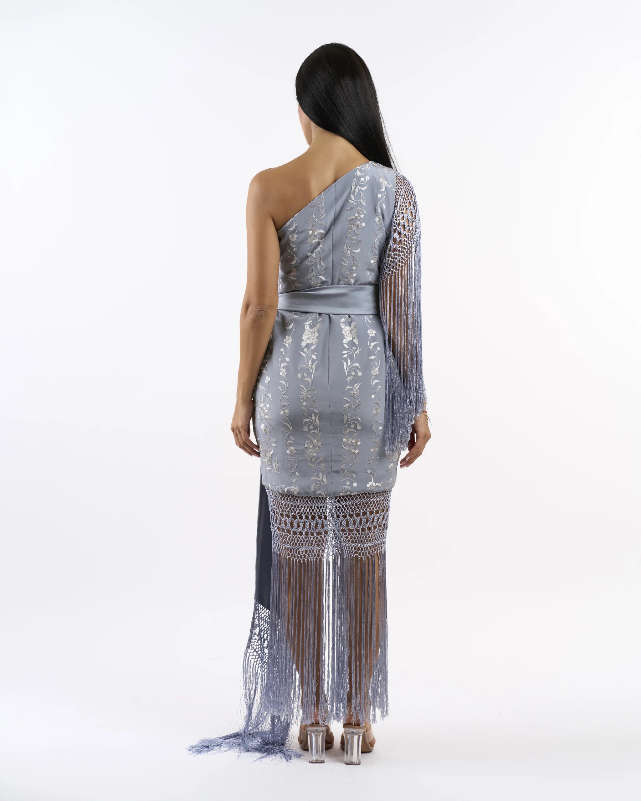 Silver Mist One-Shoulder Dress