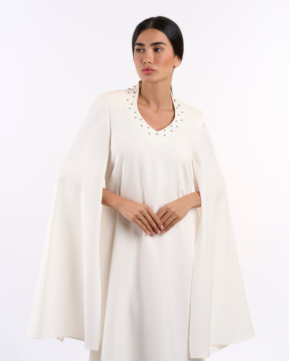 Ivory dress with cape sleeves