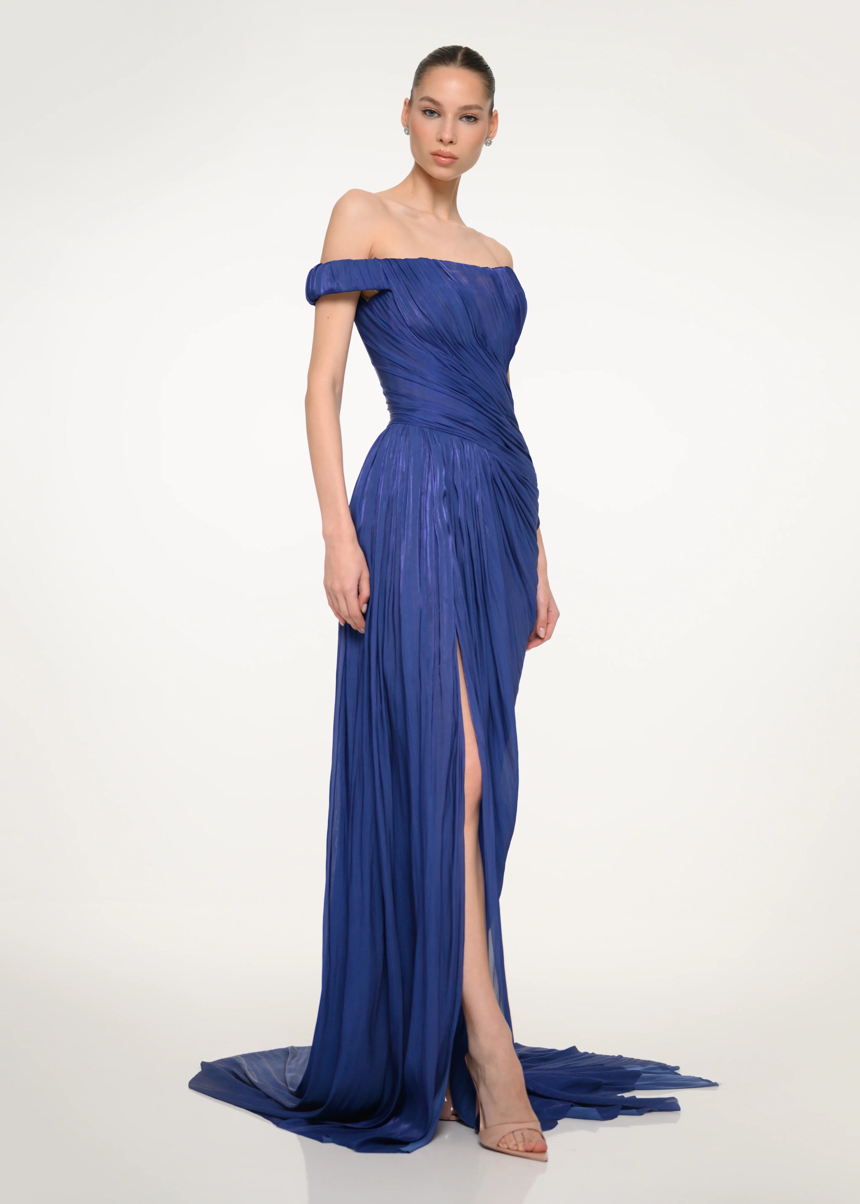 Royal Blue Off-Shoulder Dress