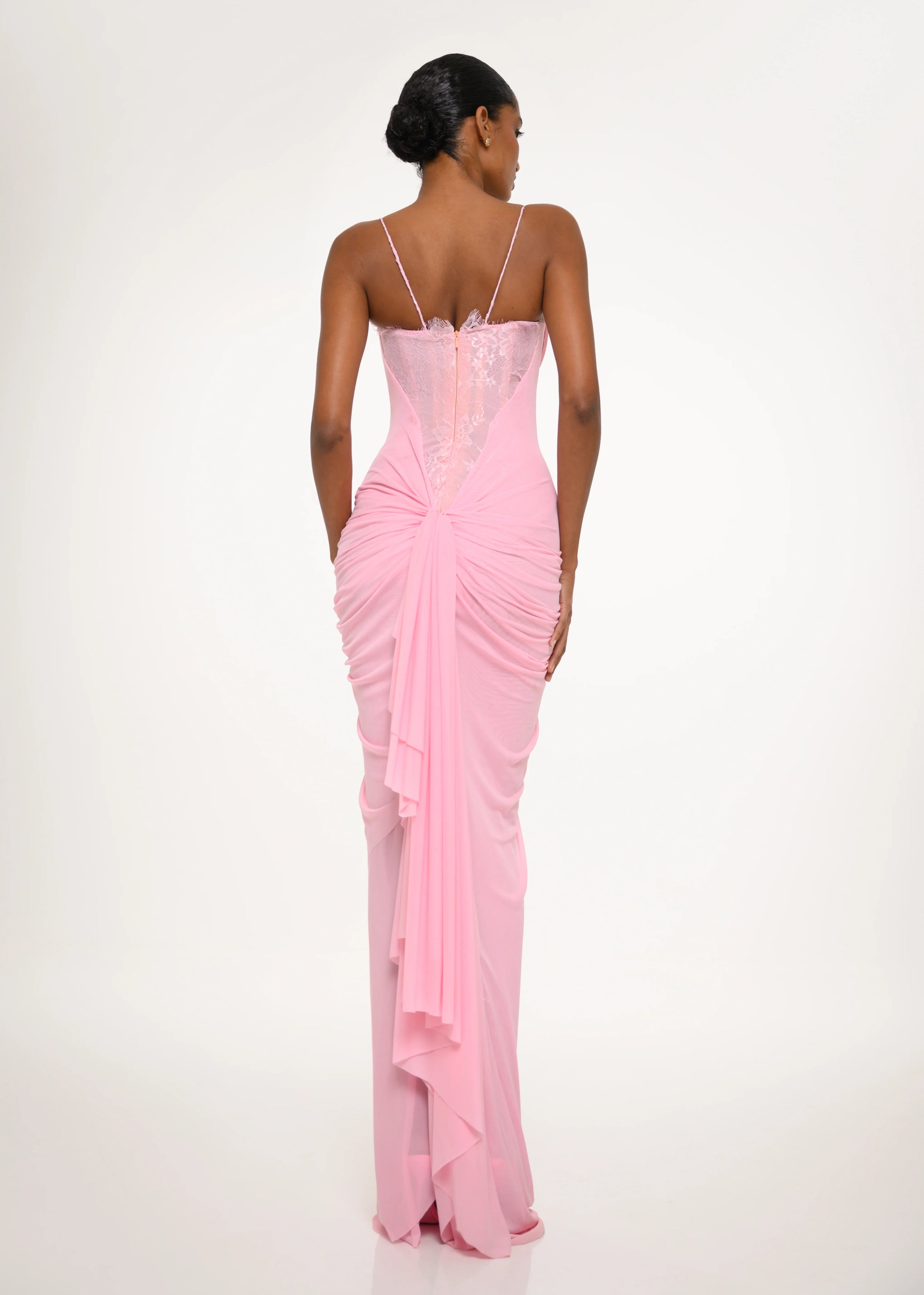 Blush Pink Lace Gown