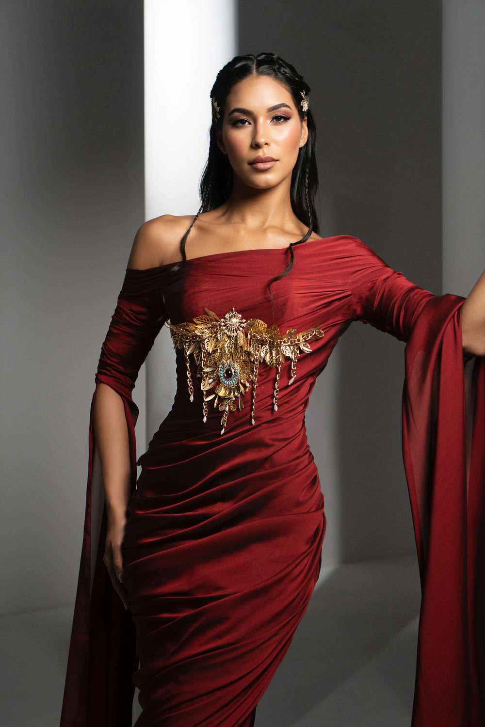 Crimson Regalia Dress