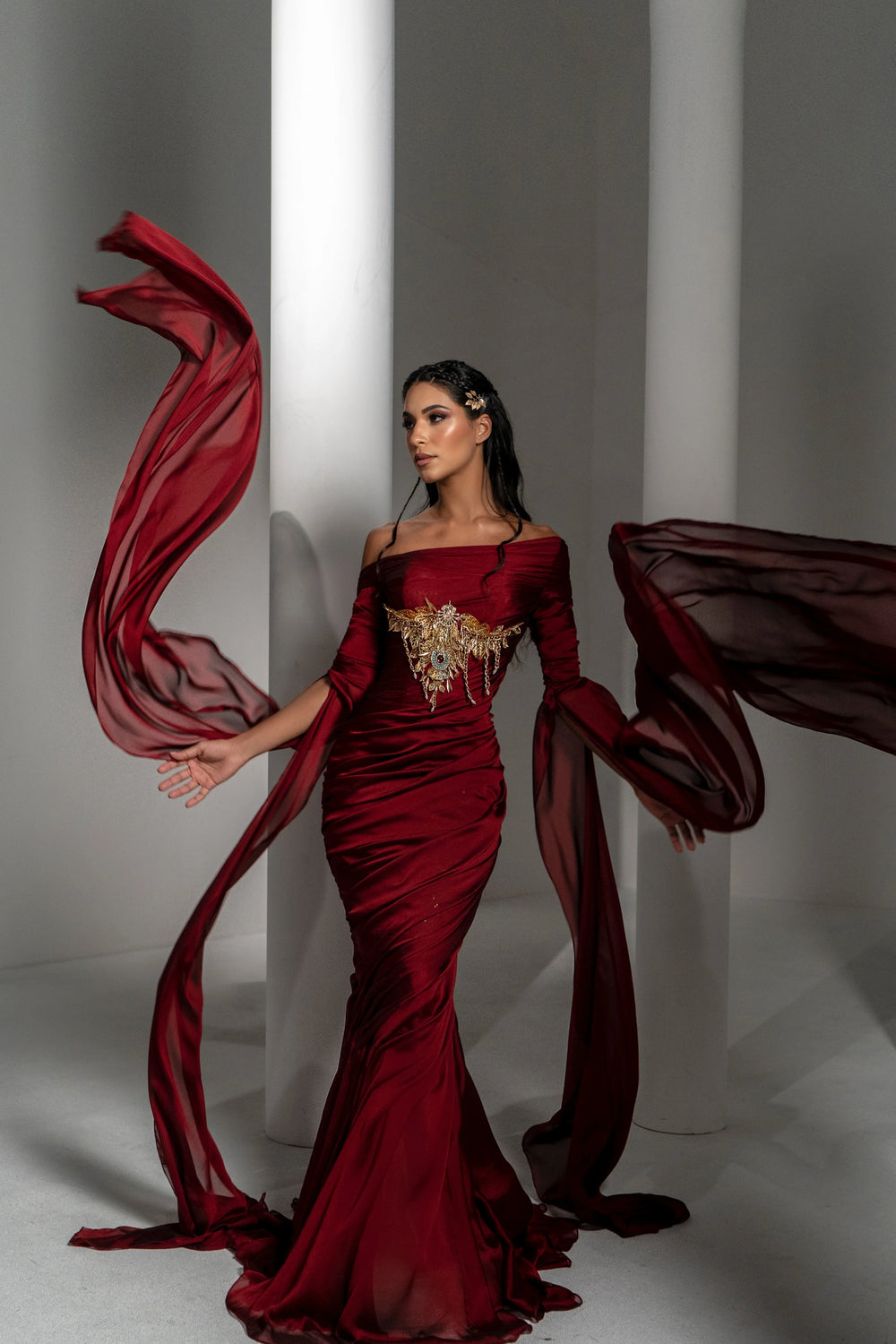 Crimson Regalia Dress